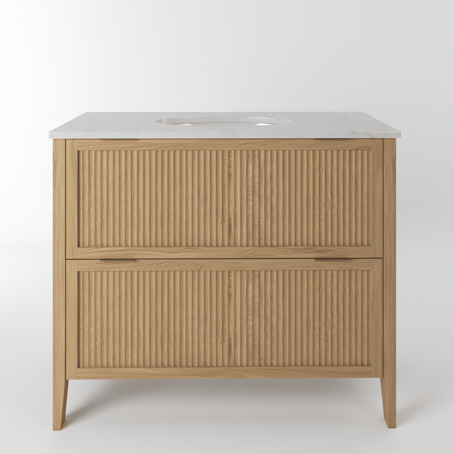 The Clifton | Undermounted | Oak Fluted Vanity 1000mm | Natural - Mockridge Design