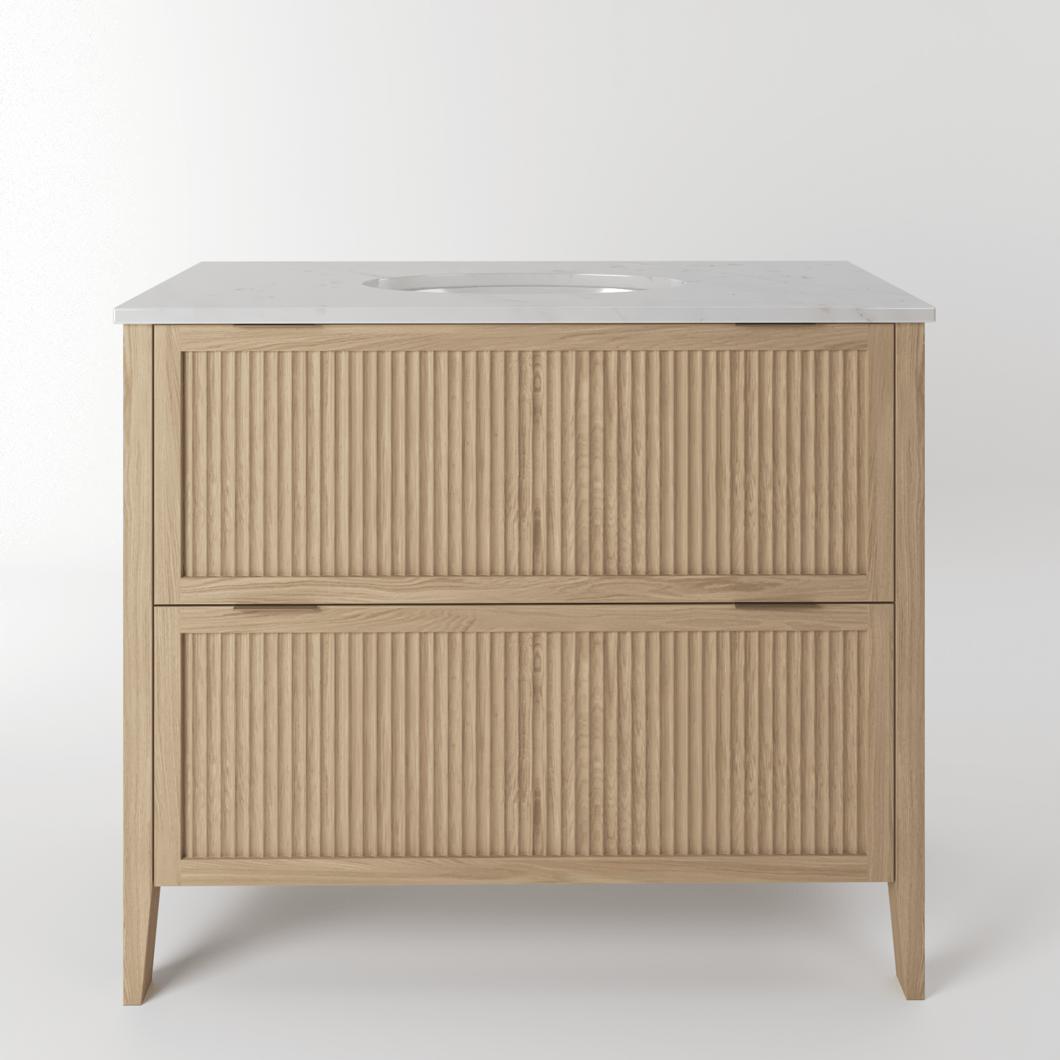 The Clifton | Undermounted | Oak Fluted Vanity 1000mm | Smoke 5% - Mockridge Design