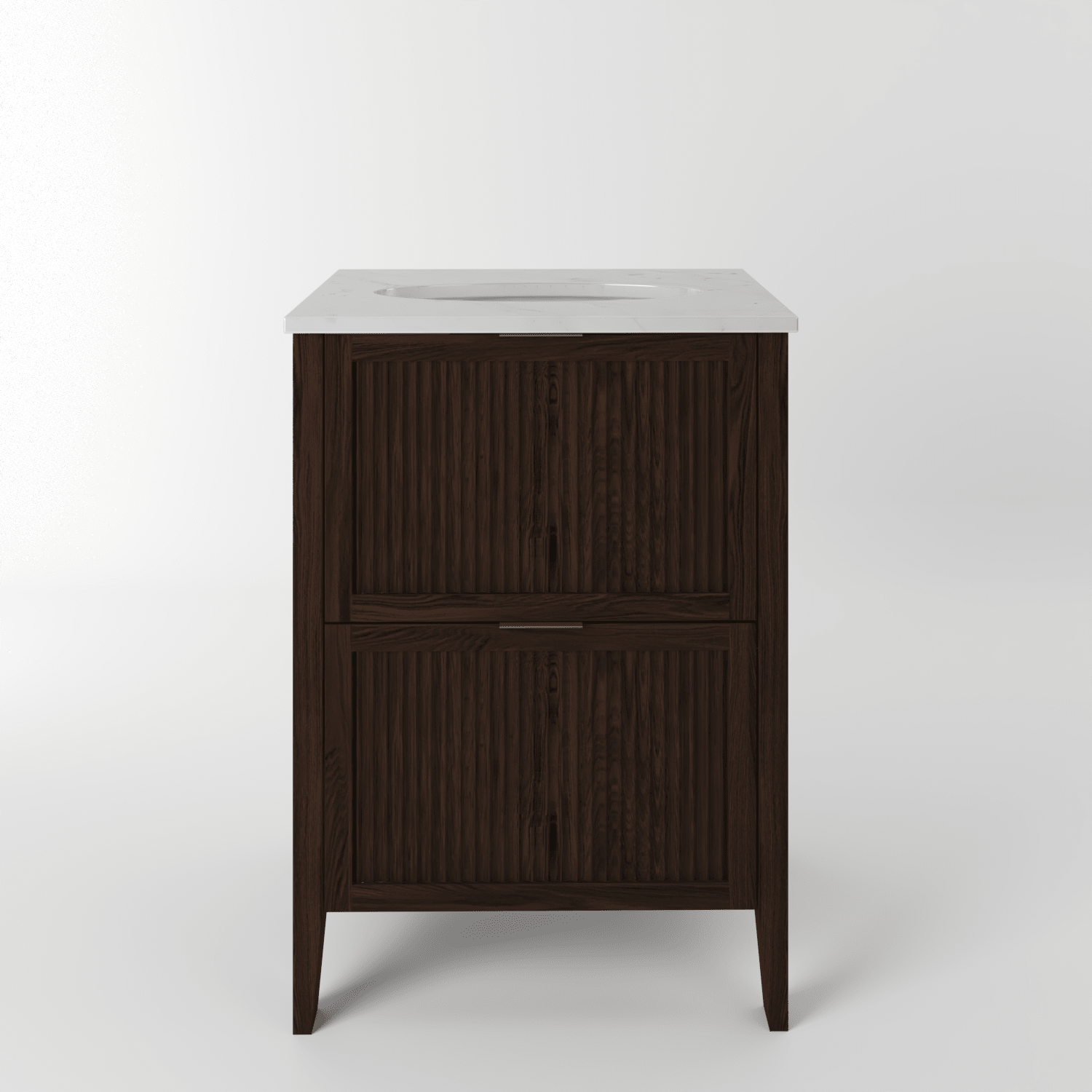 The Clifton | Undermounted | Oak Fluted Vanity 600mm | Espresso - Mockridge Design
