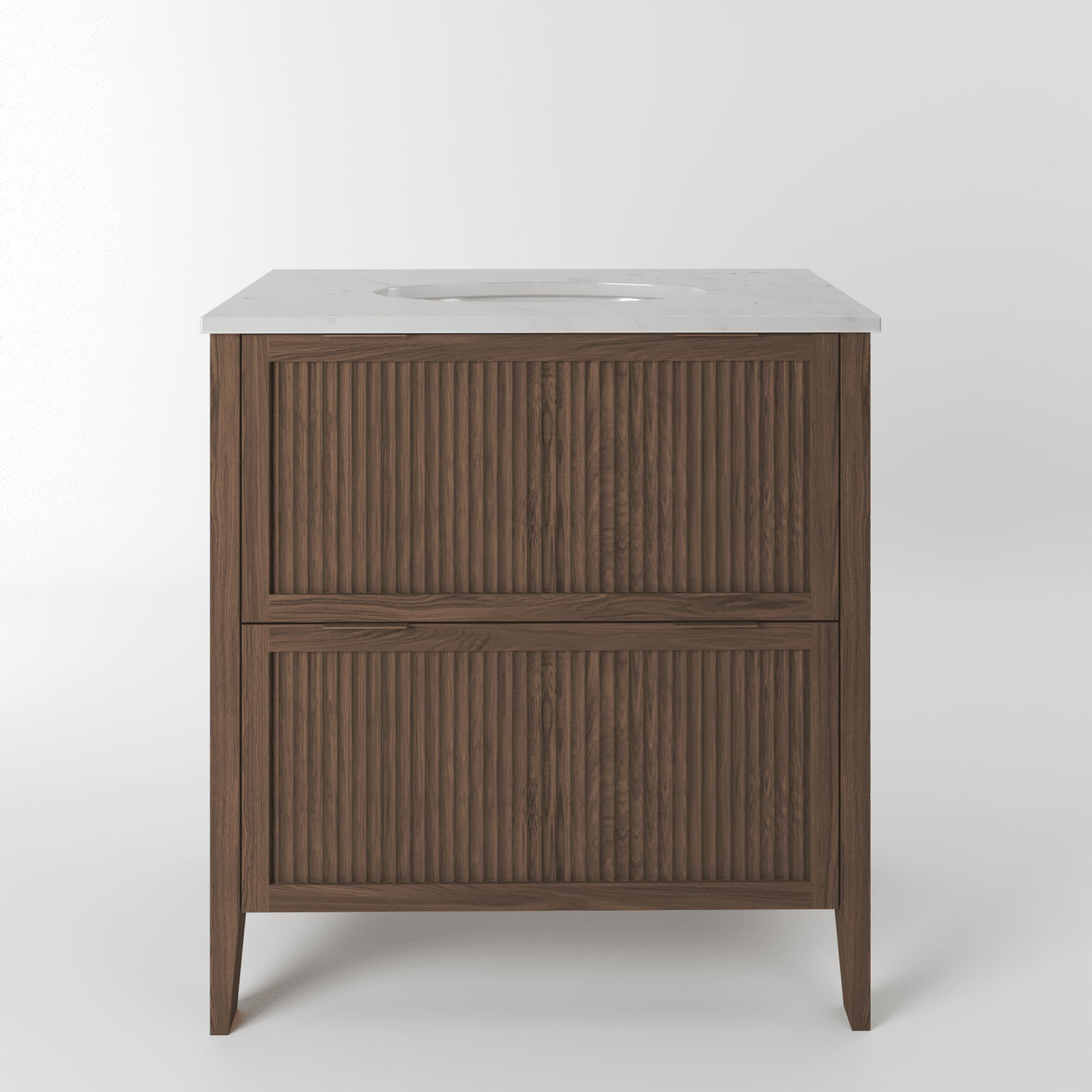 The Clifton | Undermounted | Oak Fluted Vanity 800mm | Chocolate - Mockridge Design