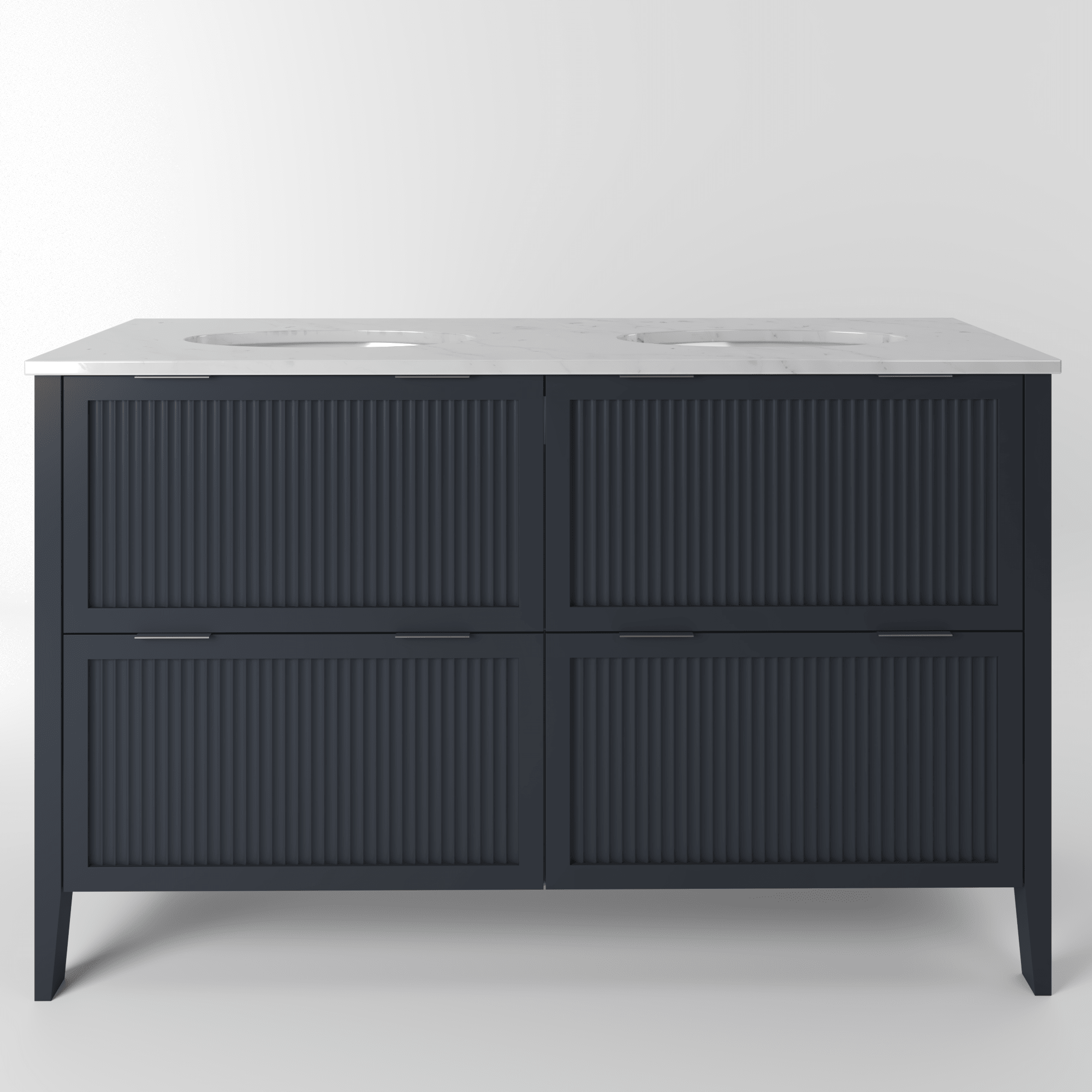 The Clifton | Undermounted | Painted Fluted Double Vanity 1400mm Railings - Mockridge Design