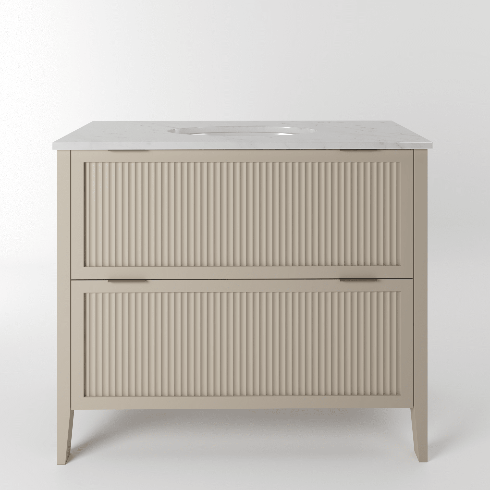 The Clifton | Undermounted | Painted Fluted Vanity 1000mm Elephants Breath - Mockridge Design