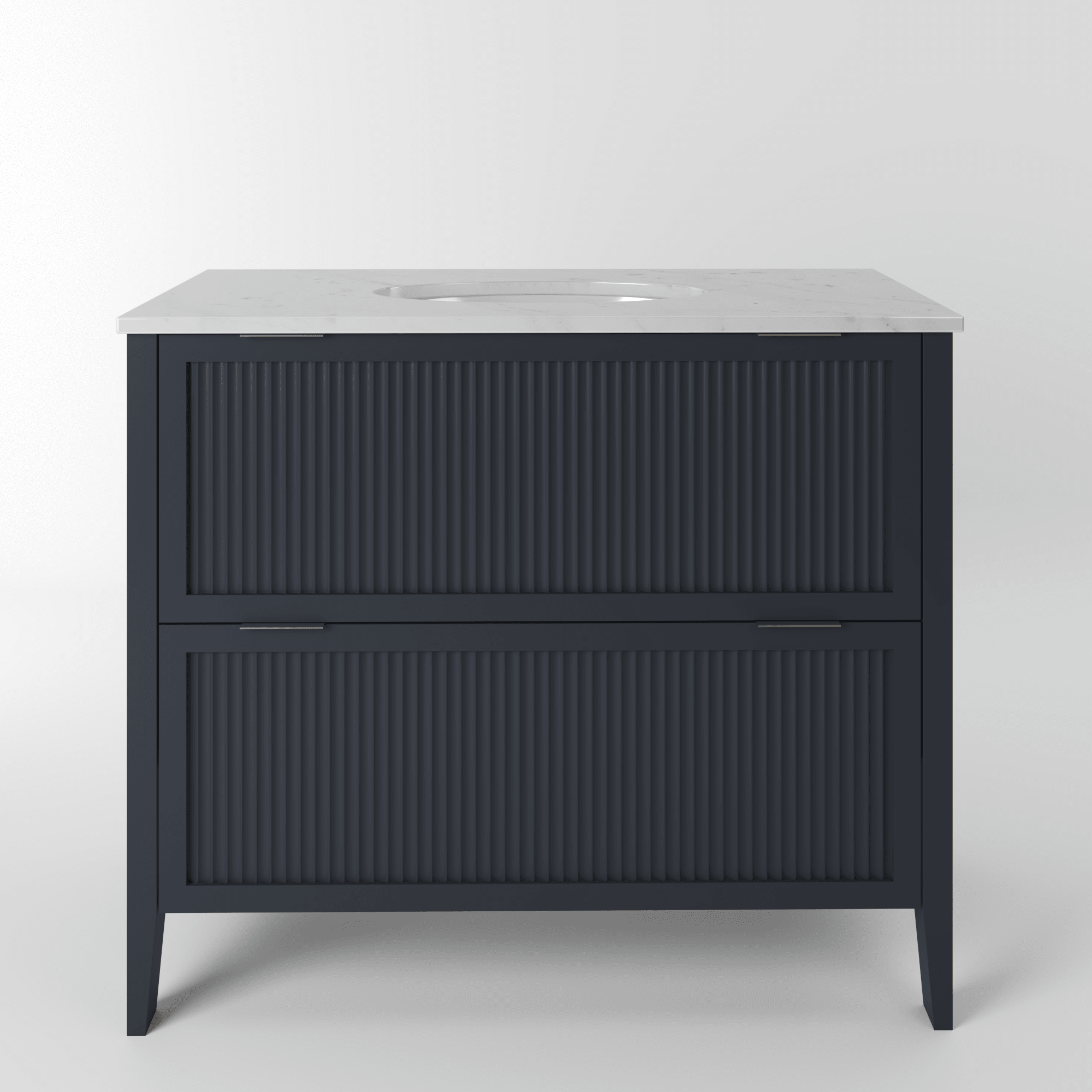 The Clifton | Undermounted | Painted Fluted Vanity 1000mm Railings - Mockridge Design
