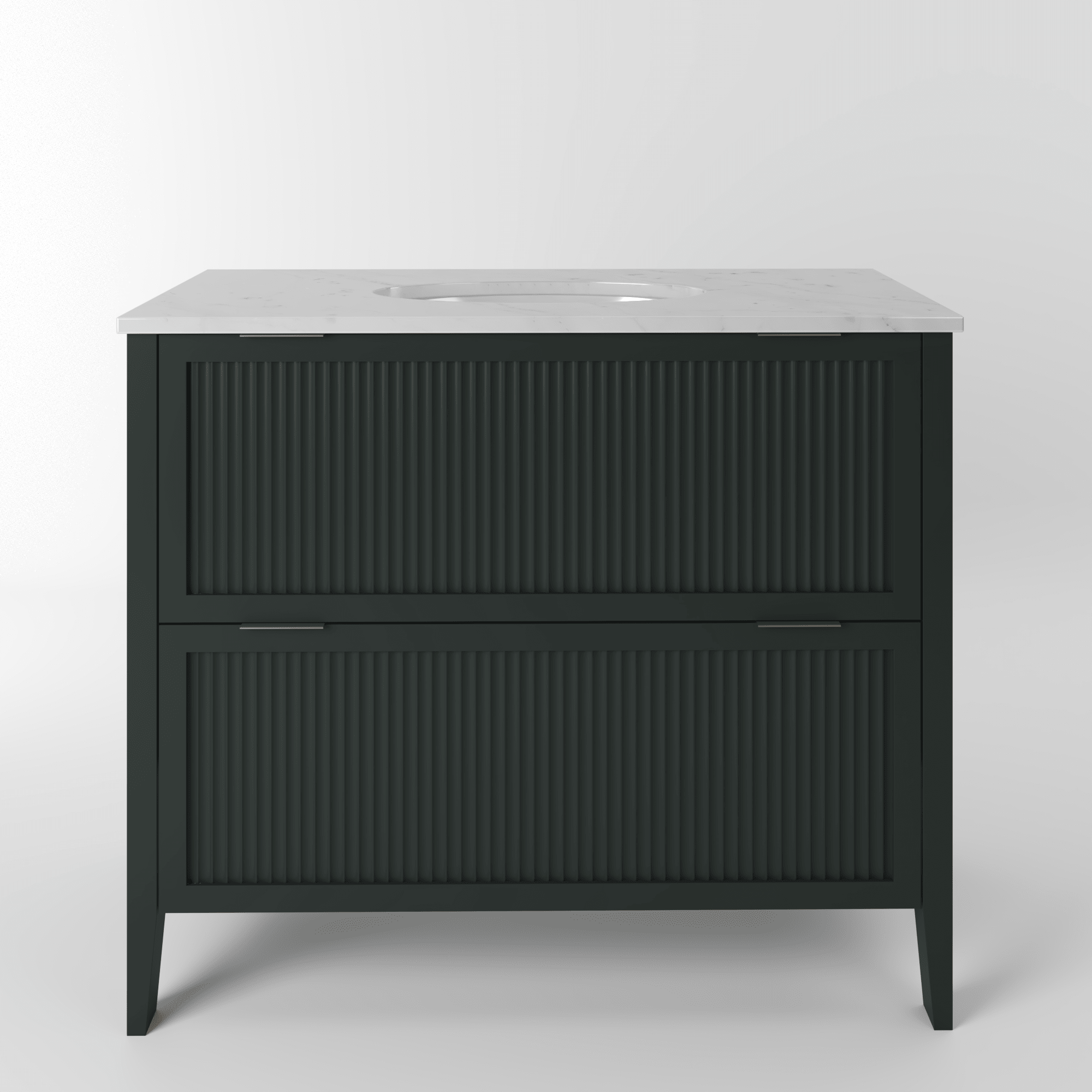 The Clifton | Undermounted | Painted Fluted Vanity 1000mm Studio Green - Mockridge Design