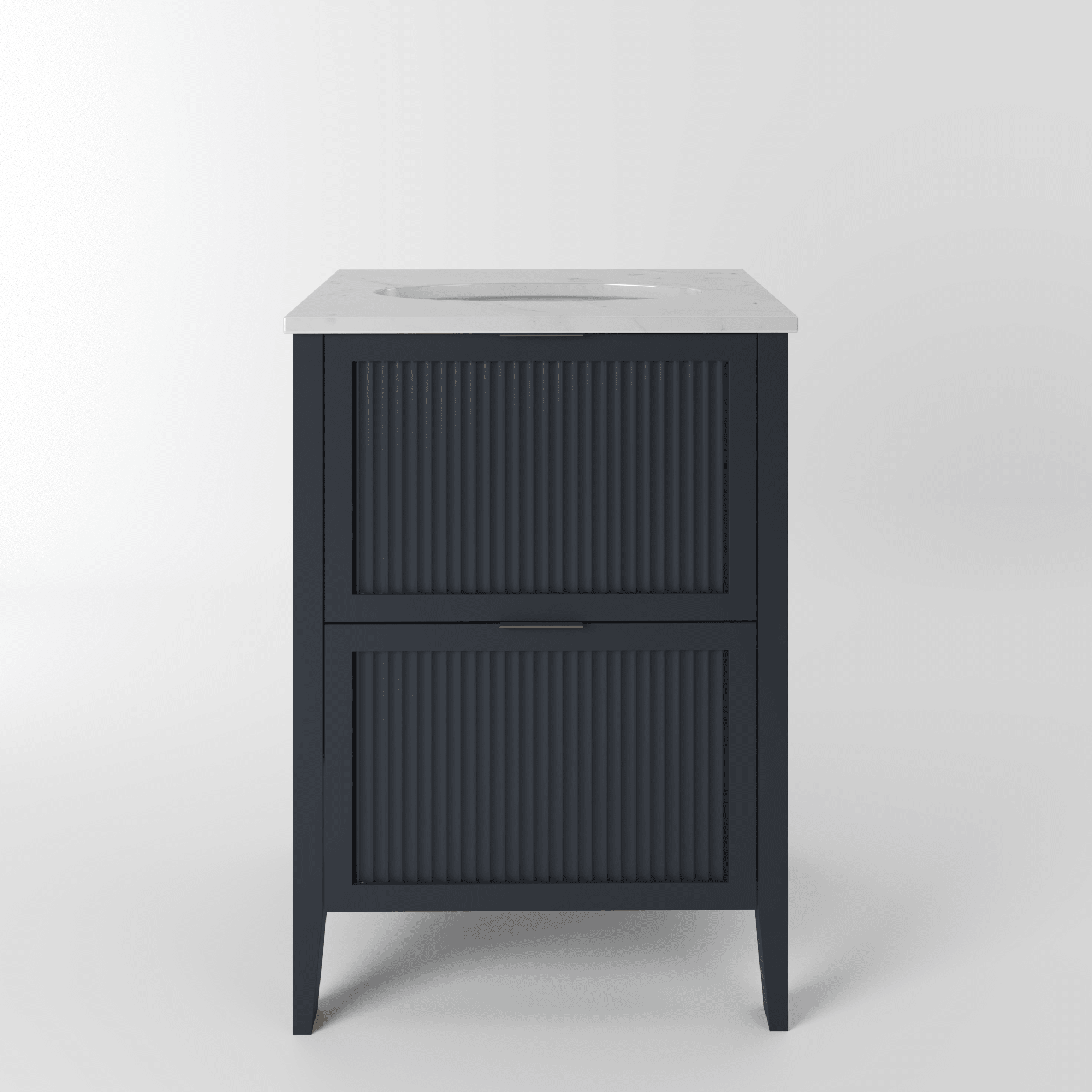 The Clifton | Undermounted | Painted Fluted Vanity 600mm Railings - Mockridge Design