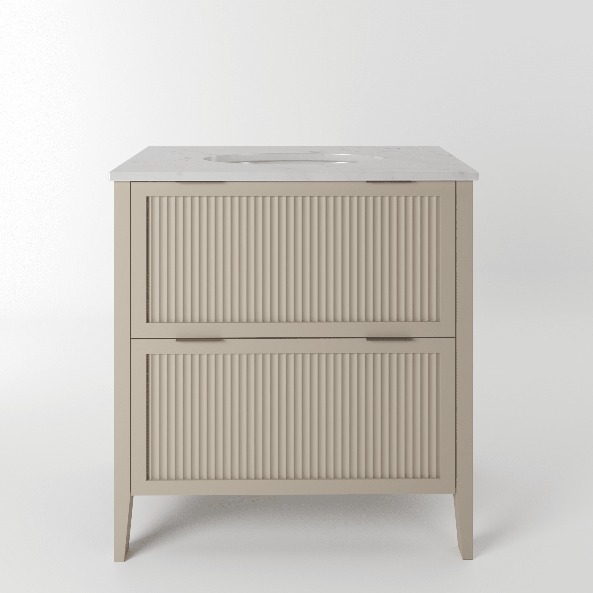 The Clifton | Undermounted | Painted Fluted Vanity 800mm Elephants Breath - Mockridge Design