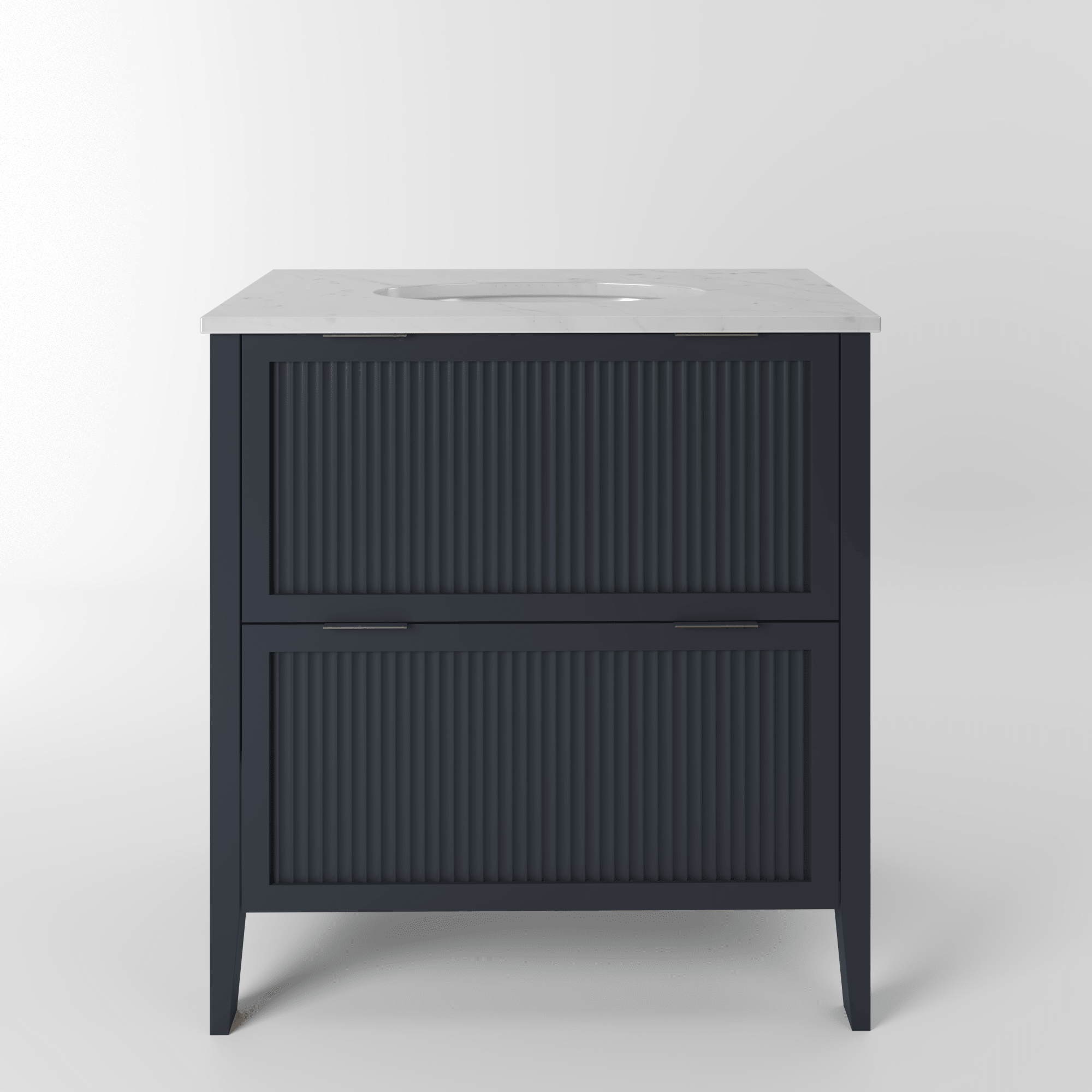 The Clifton | Undermounted | Painted Fluted Vanity 800mm Railings - Mockridge Design