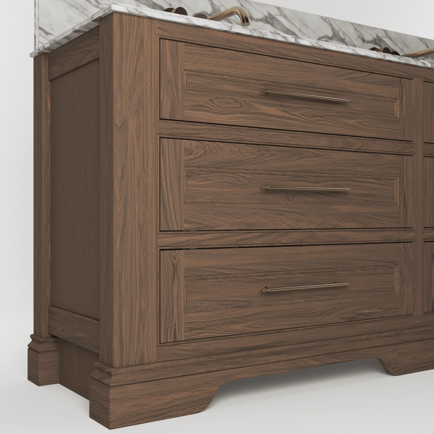 The Kingsbridge | Oak Double Vanity 1900mm | Chocolate - Mockridge Design