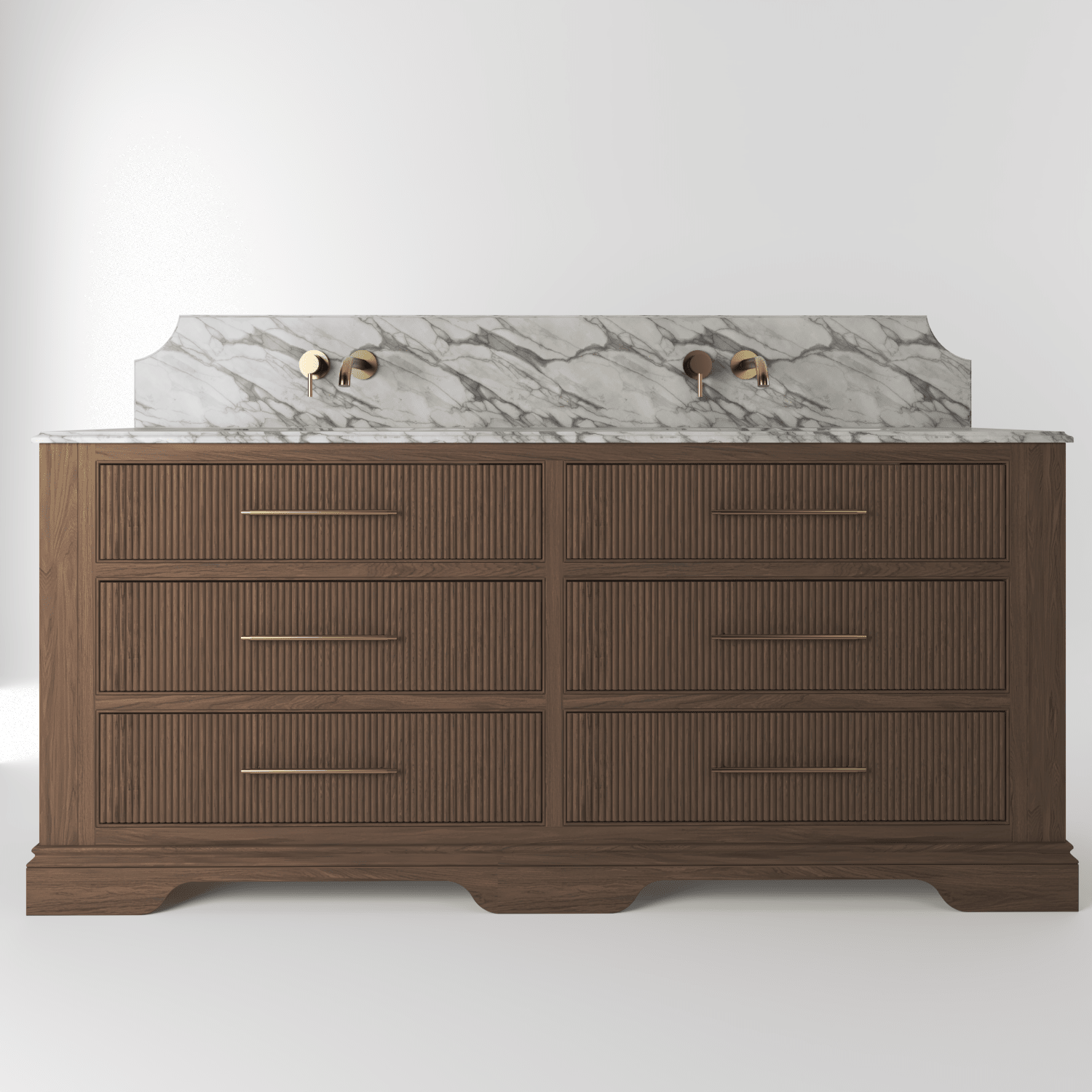 The Kingsbridge | Oak Double Vanity 1900mm | Chocolate - Mockridge Design