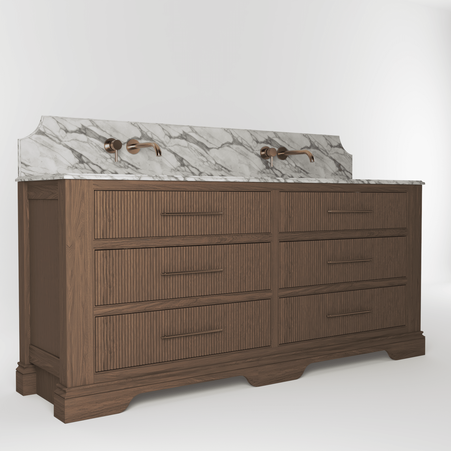 The Kingsbridge | Oak Double Vanity 1900mm | Chocolate - Mockridge Design