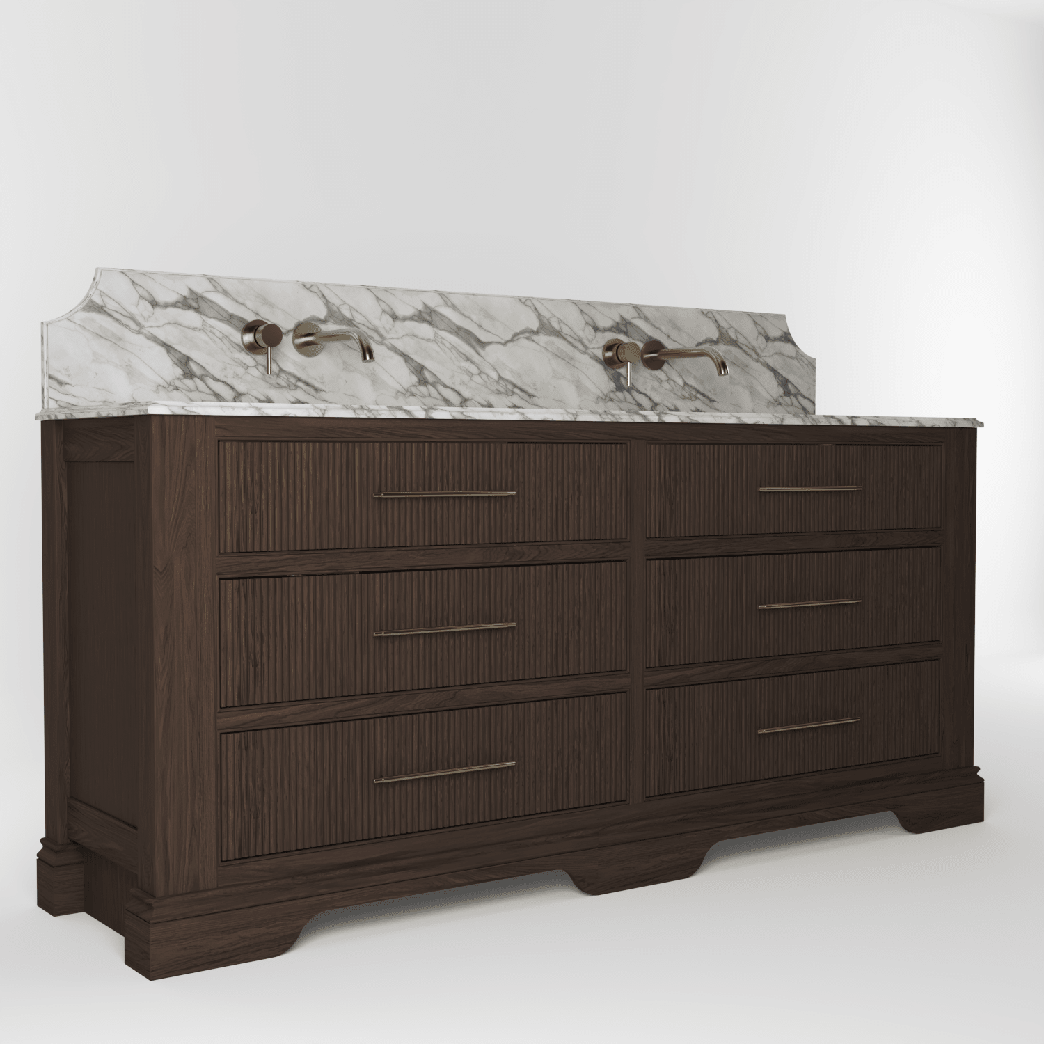 The Kingsbridge | Oak Double Vanity 1900mm | Dark Roast - Mockridge Design