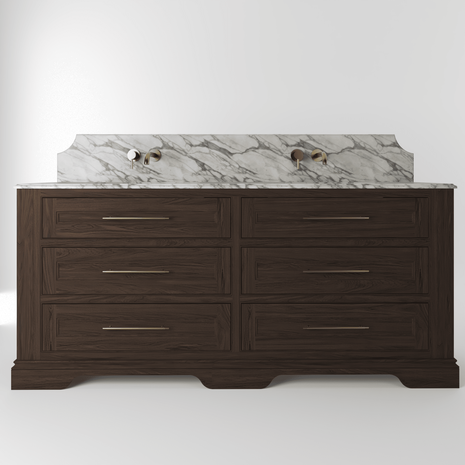 The Kingsbridge | Oak Double Vanity 1900mm | Dark Roast - Mockridge Design