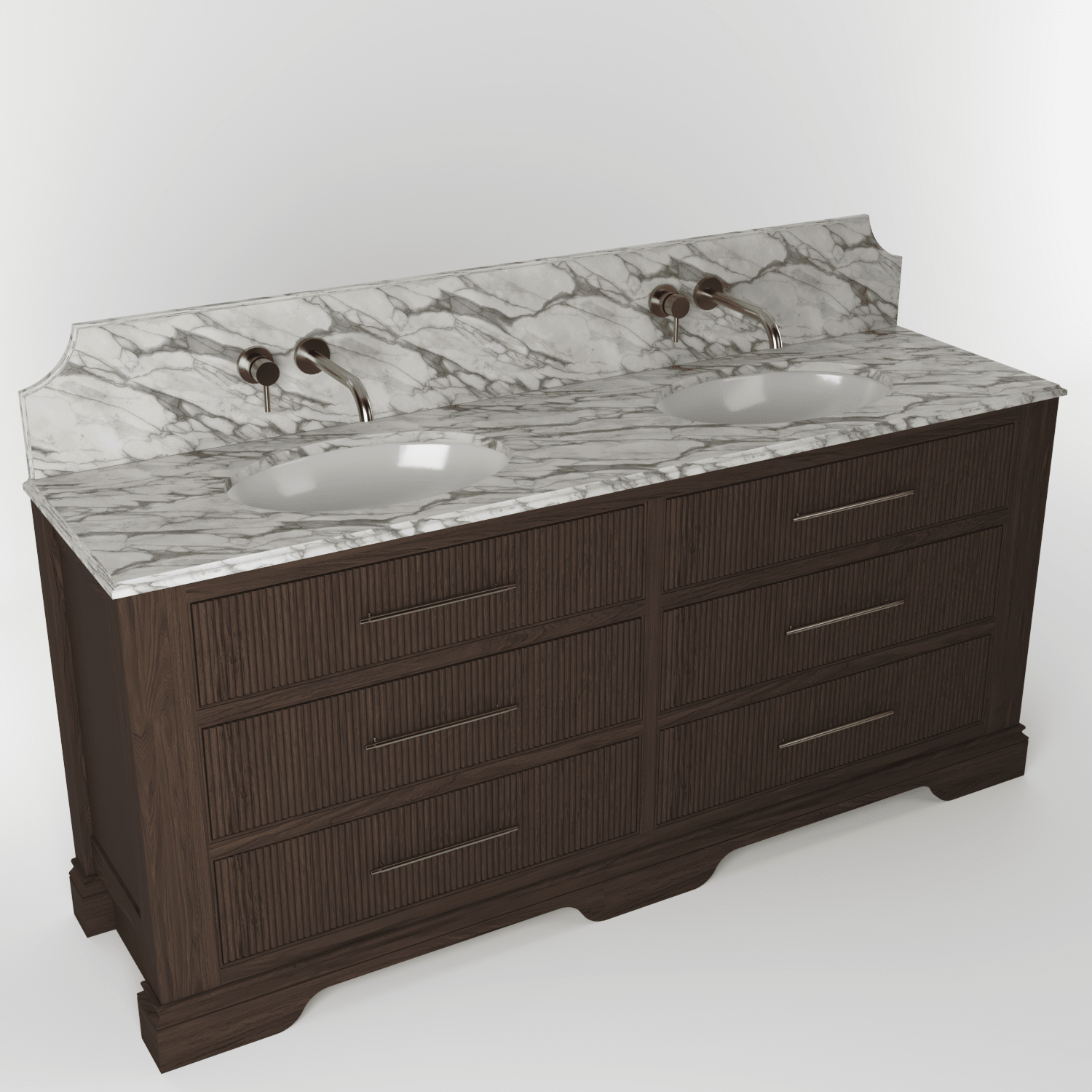 The Kingsbridge | Oak Double Vanity 1900mm | Dark Roast - Mockridge Design