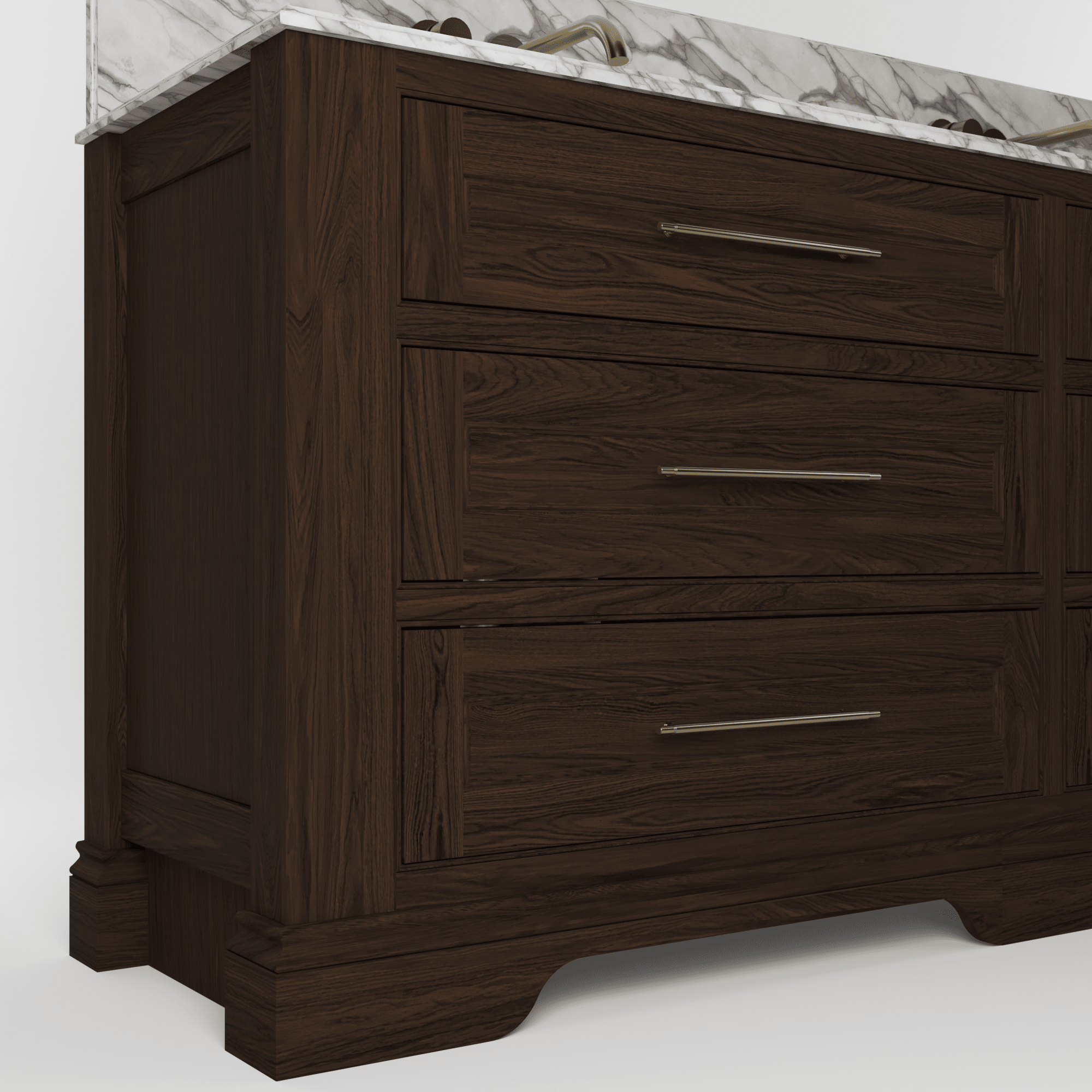 The Kingsbridge | Oak Double Vanity 1900mm | Espresso - Mockridge Design