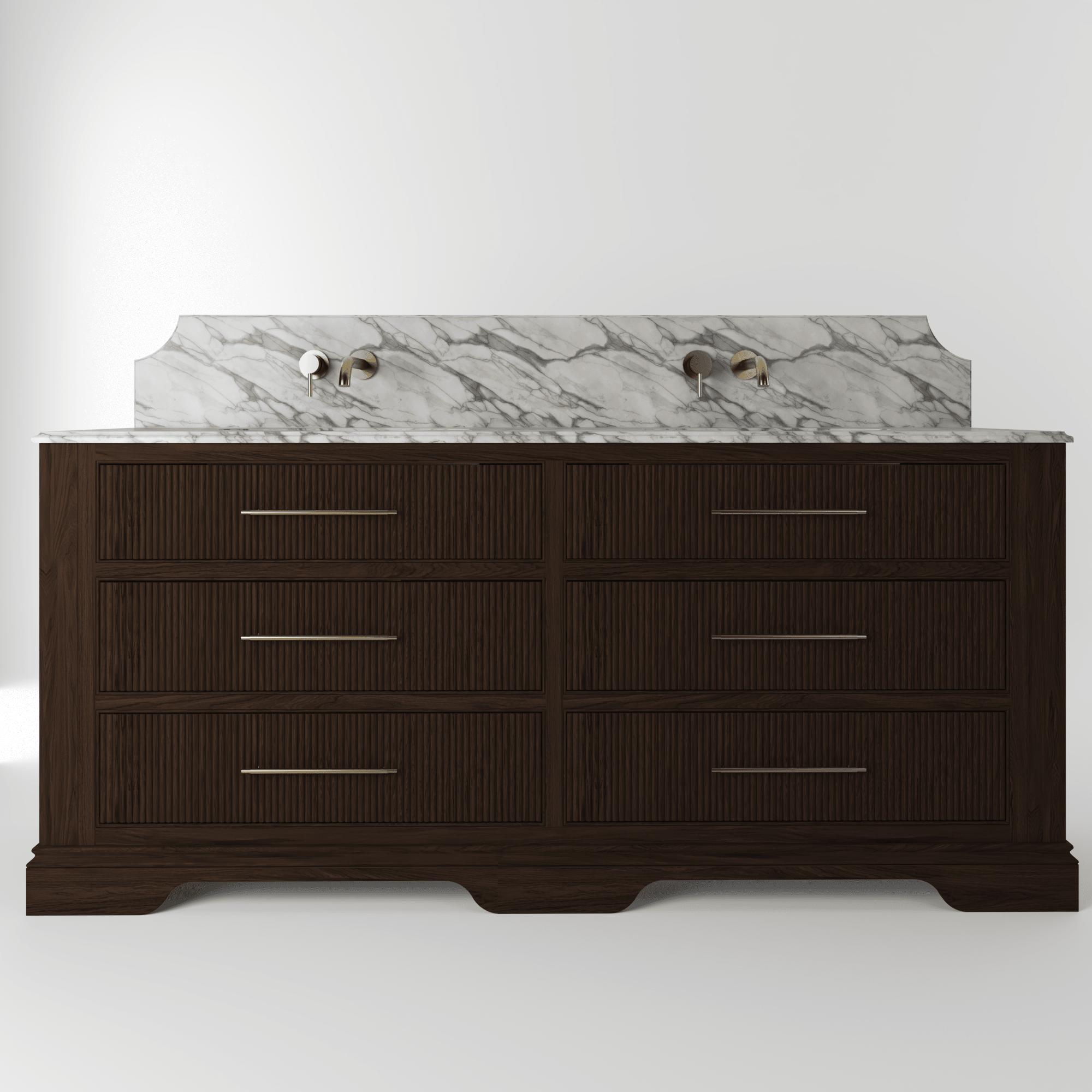 The Kingsbridge | Oak Double Vanity 1900mm | Espresso - Mockridge Design