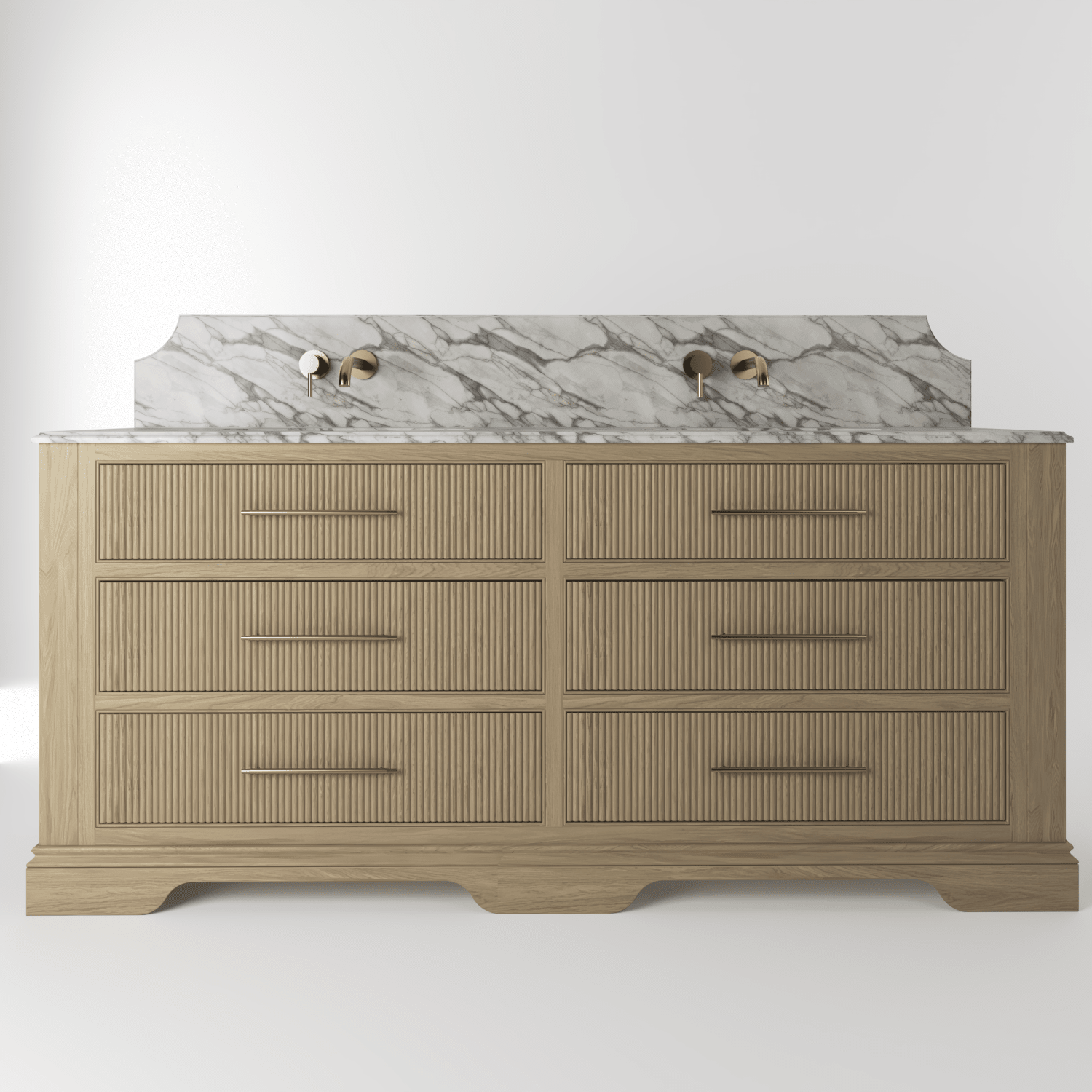 The Kingsbridge | Oak Double Vanity 1900mm | Macchiato - Mockridge Design