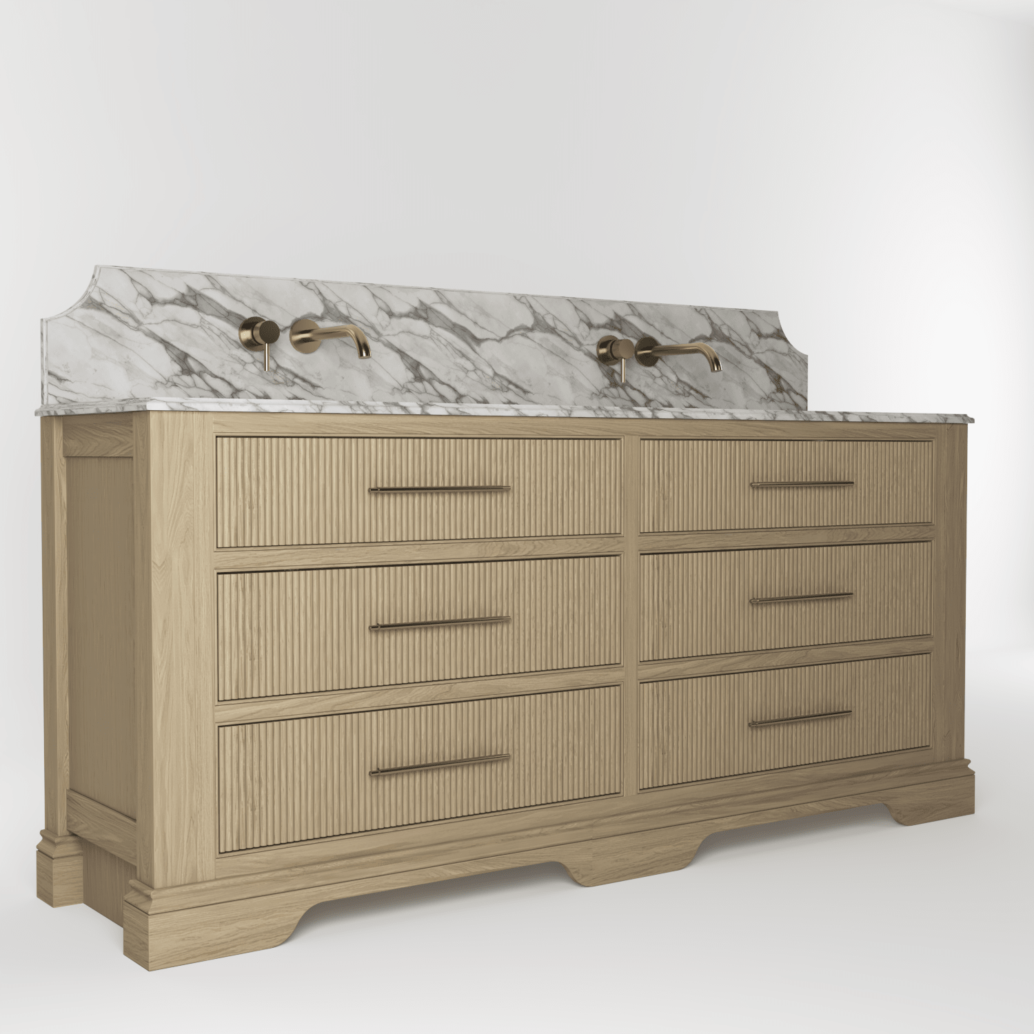 The Kingsbridge | Oak Double Vanity 1900mm | Macchiato - Mockridge Design