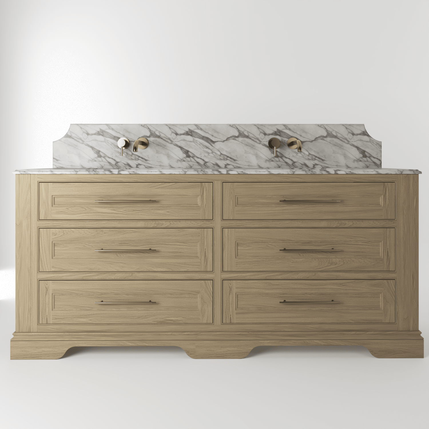The Kingsbridge | Oak Double Vanity 1900mm | Macchiato - Mockridge Design