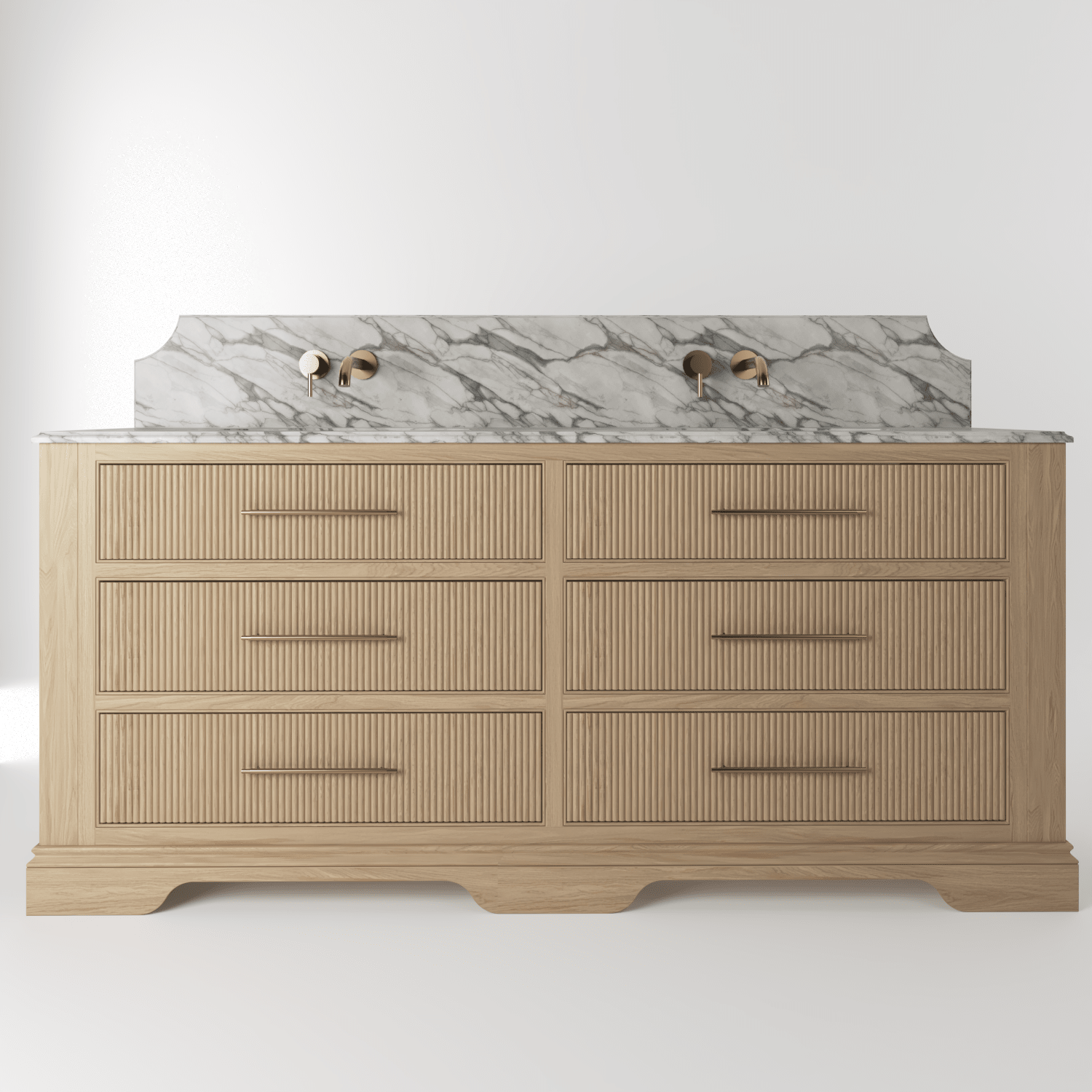 The Kingsbridge | Oak Double Vanity 1900mm | Smoke 5% - Mockridge Design