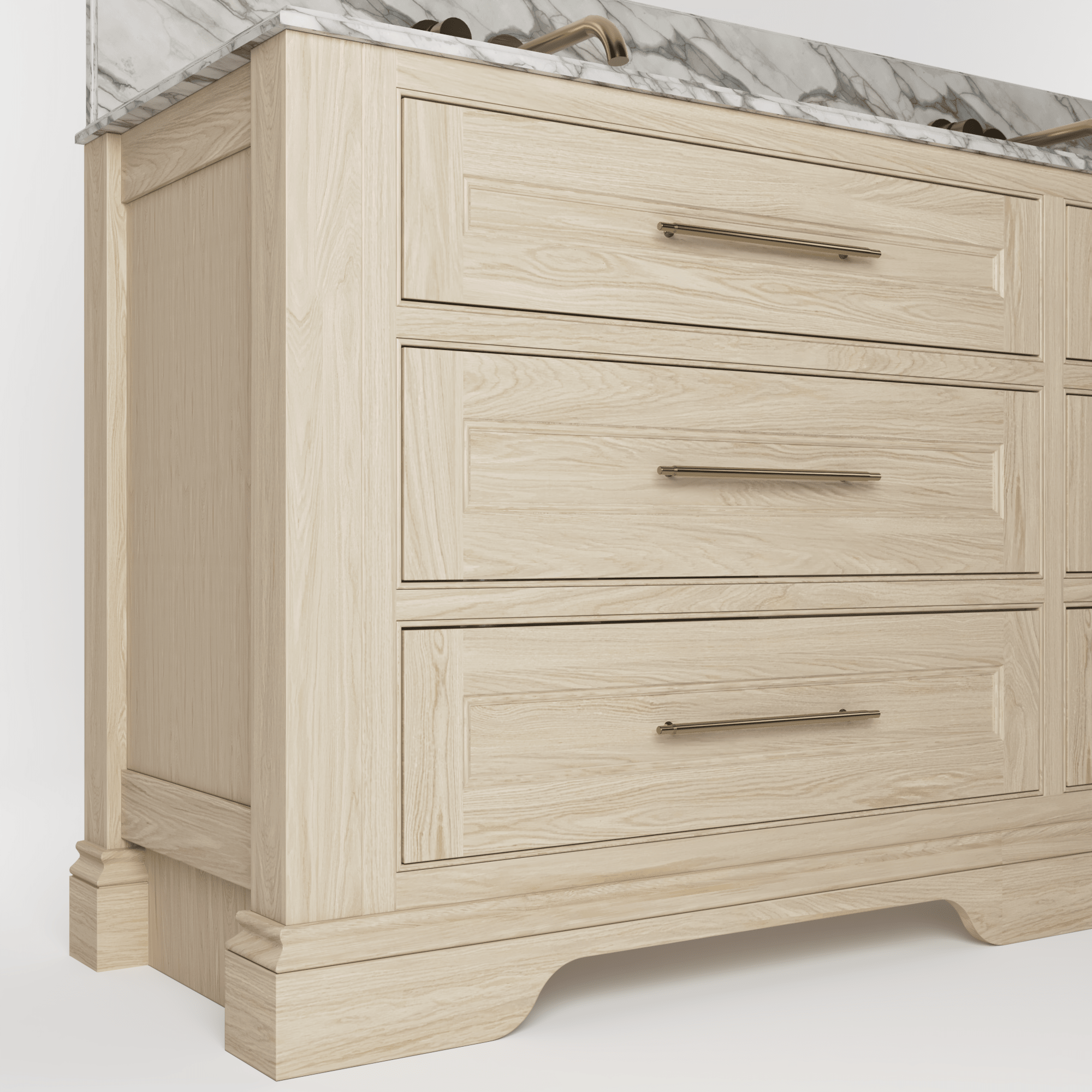 The Kingsbridge | Oak Double Vanity 1900mm | White - Mockridge Design