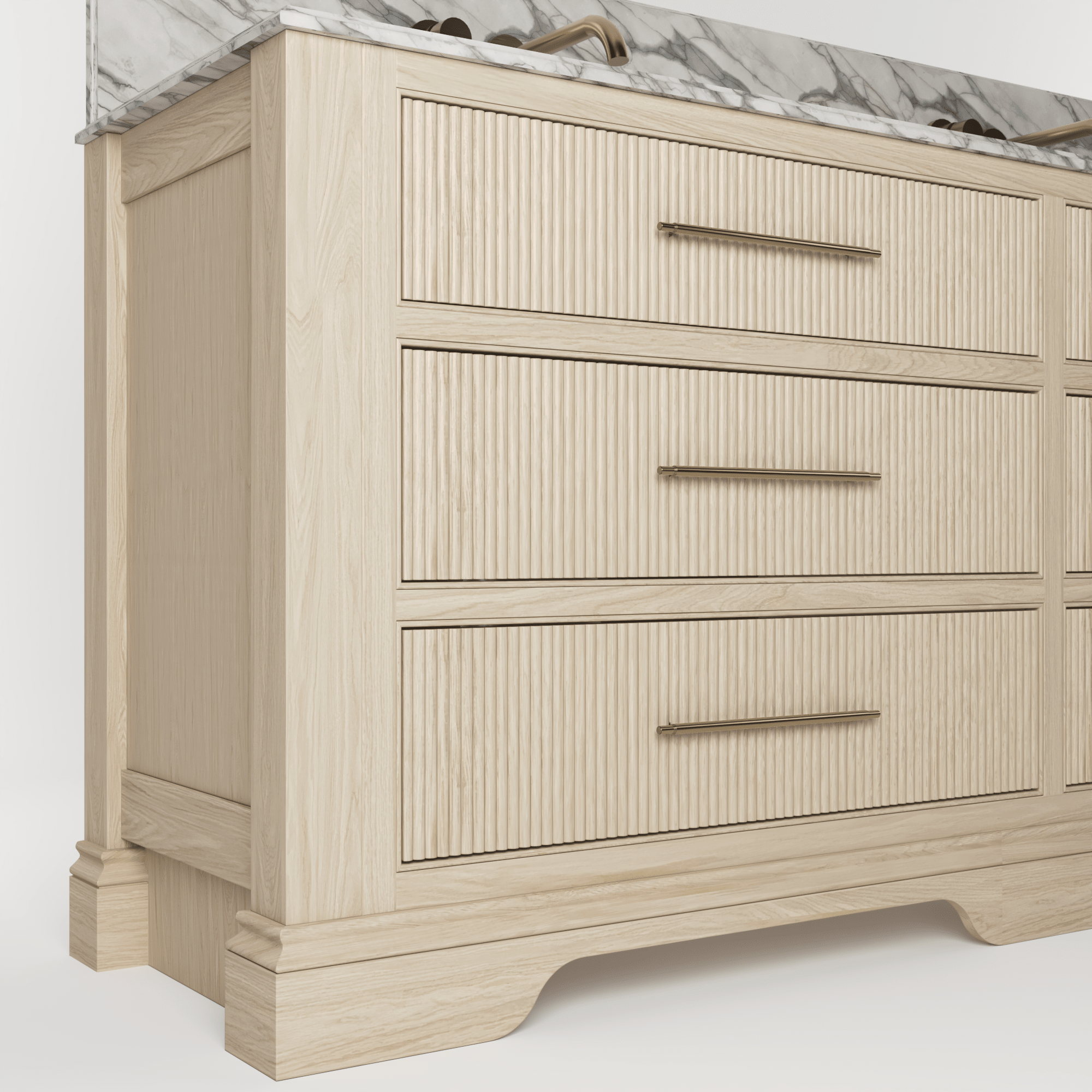 The Kingsbridge | Oak Double Vanity 1900mm | White - Mockridge Design