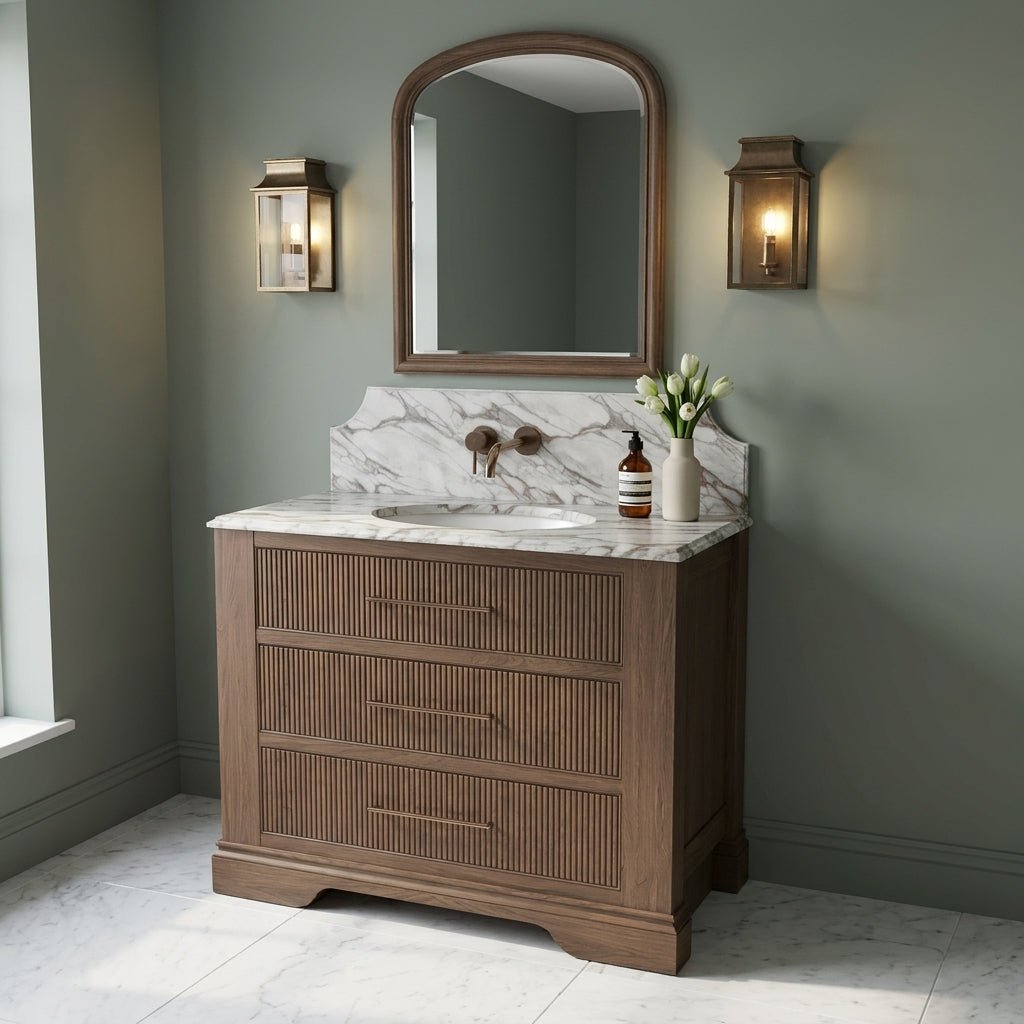 The Kingsbridge | Oak Single Vanity 1000mm | Chocolate - Mockridge Design