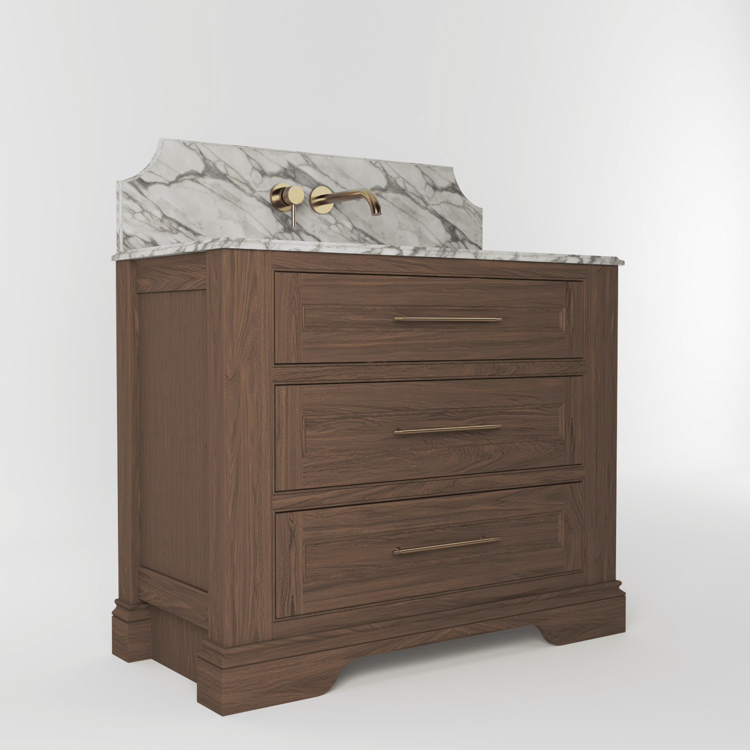 The Kingsbridge | Oak Single Vanity 1000mm | Chocolate - Mockridge Design