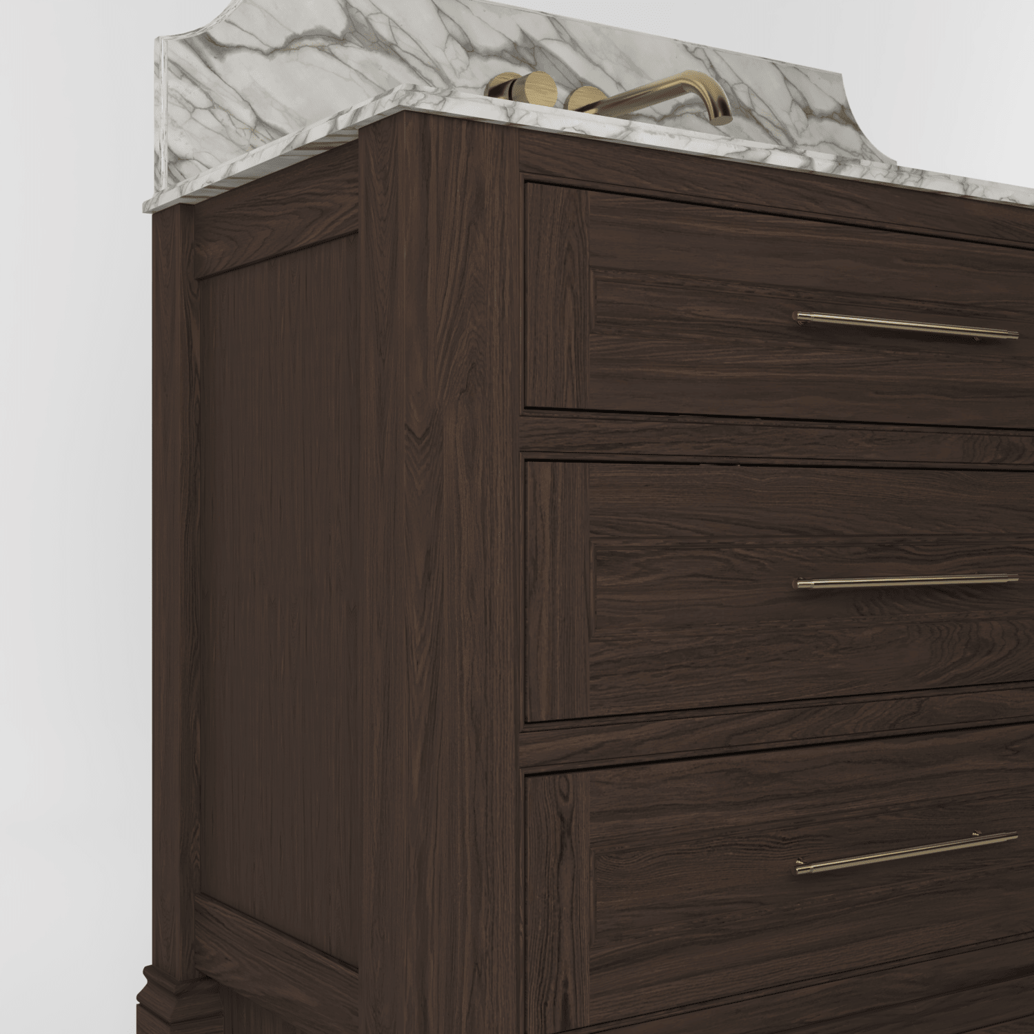 The Kingsbridge | Oak Single Vanity 1000mm | Dark Roast - Mockridge Design