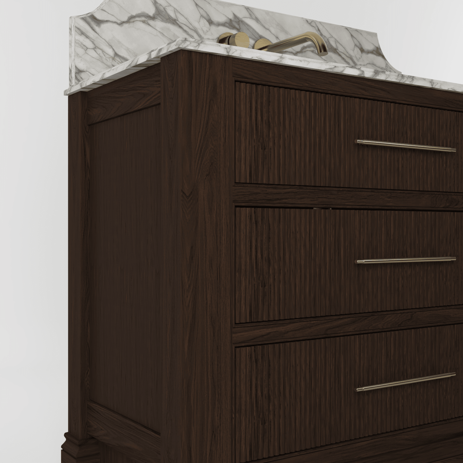 The Kingsbridge | Oak Single Vanity 1000mm | Espresso - Mockridge Design
