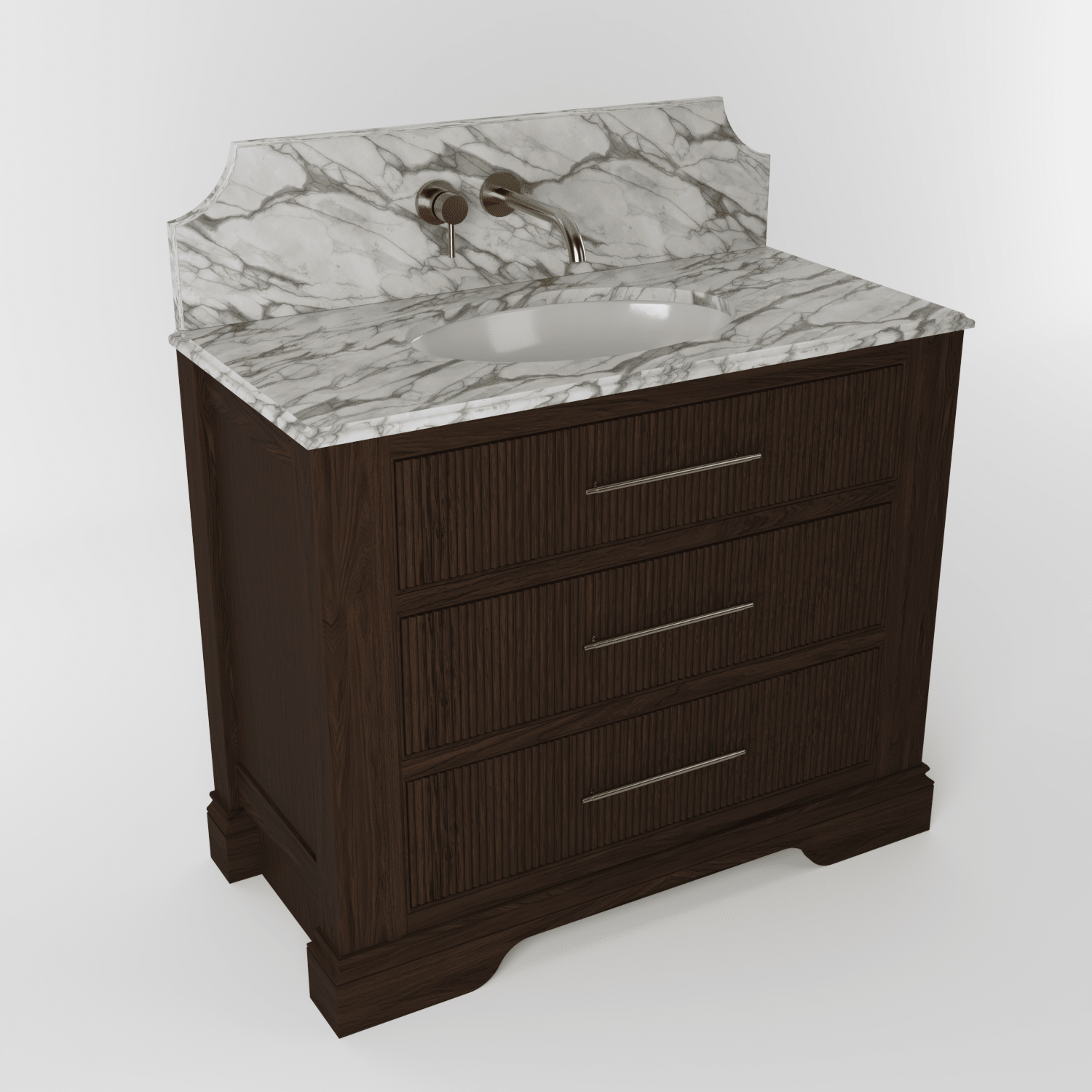 The Kingsbridge | Oak Single Vanity 1000mm | Espresso - Mockridge Design