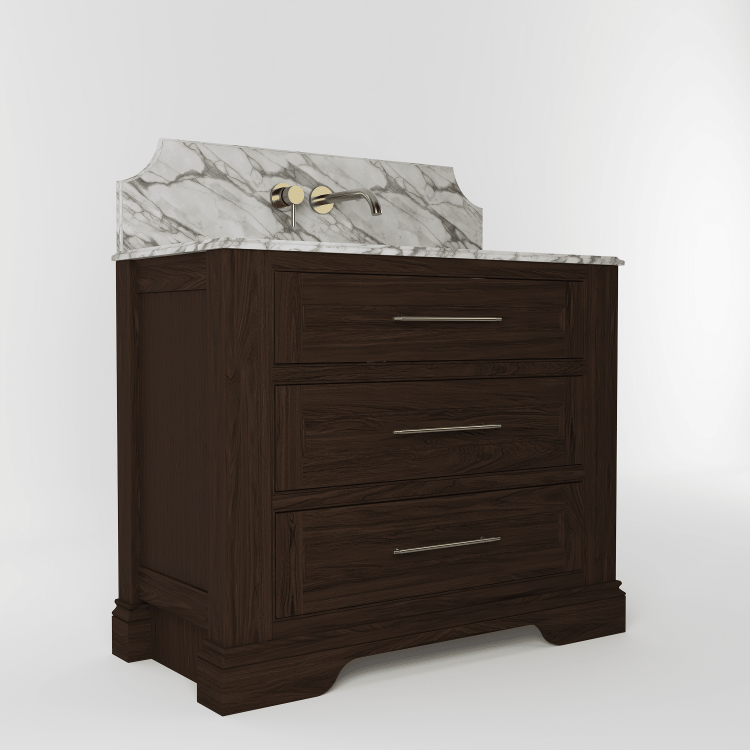 The Kingsbridge | Oak Single Vanity 1000mm | Espresso - Mockridge Design