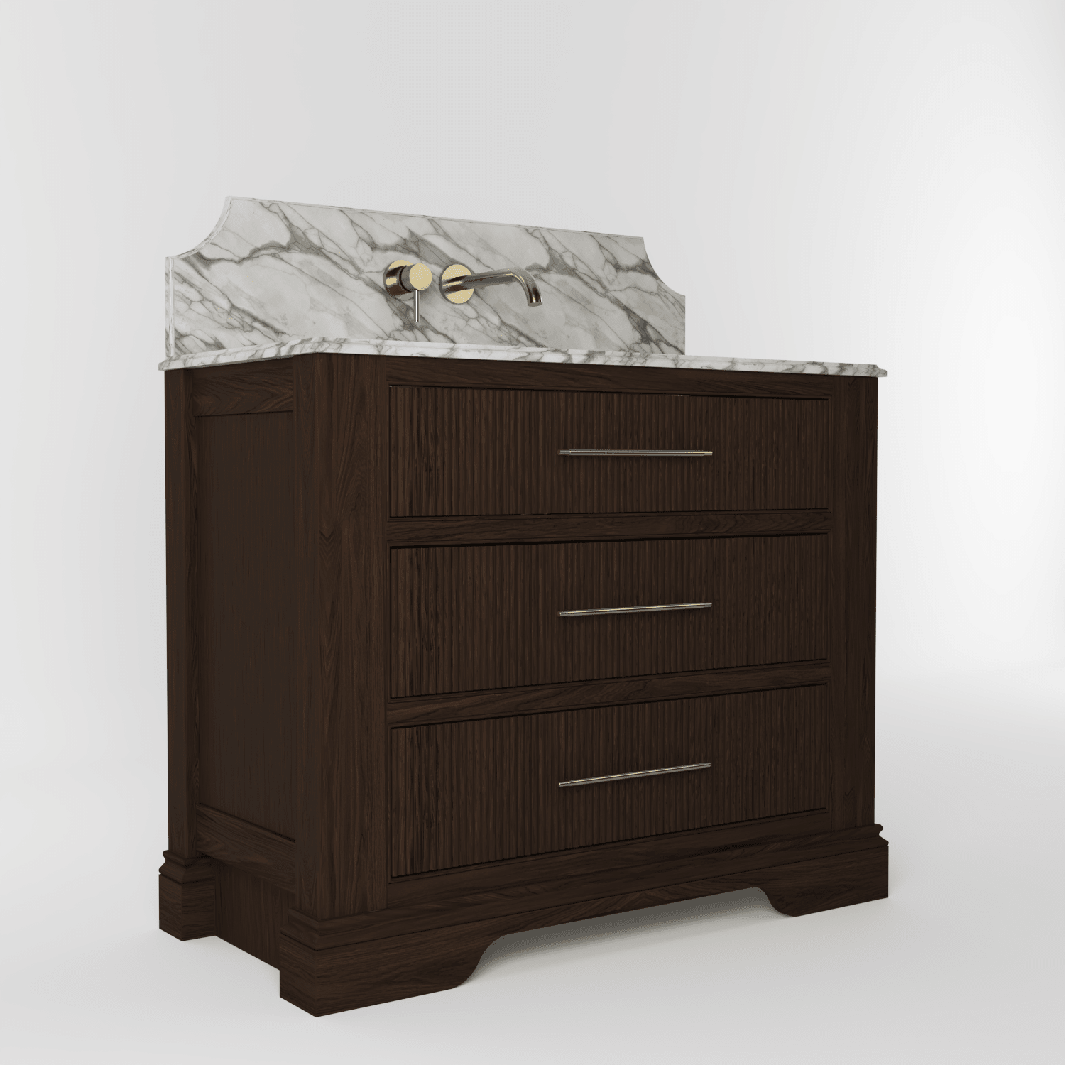 The Kingsbridge | Oak Single Vanity 1000mm | Espresso - Mockridge Design