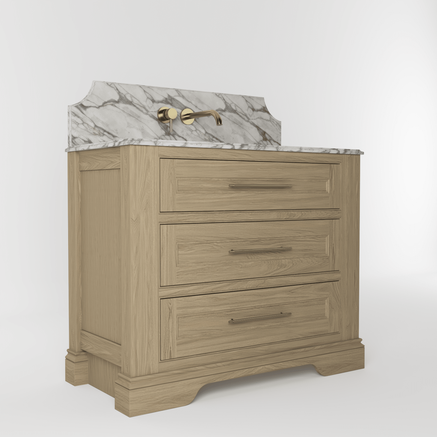 The Kingsbridge | Oak Single Vanity 1000mm | Macchiato - Mockridge Design