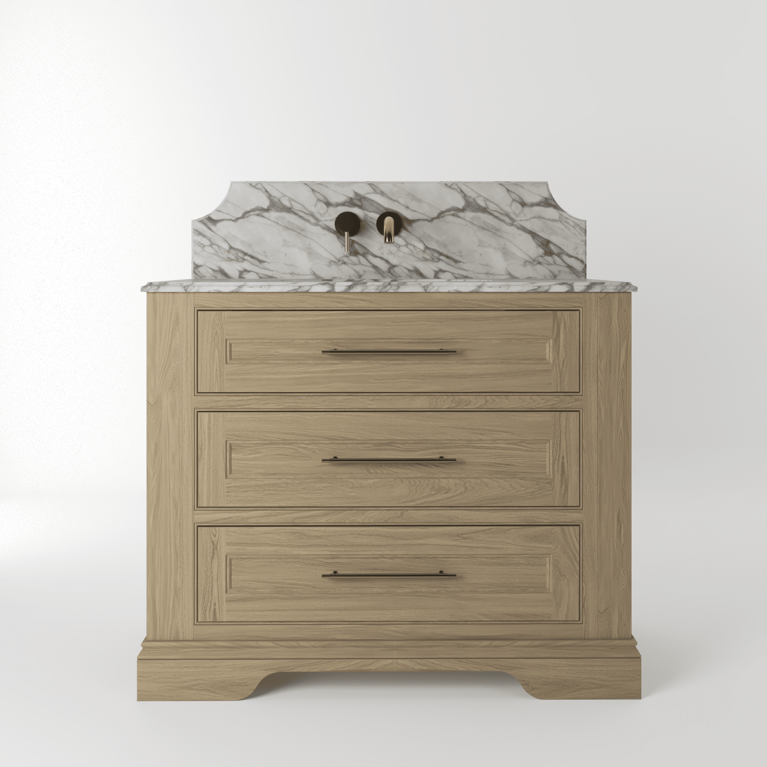 The Kingsbridge | Oak Single Vanity 1000mm | Macchiato - Mockridge Design