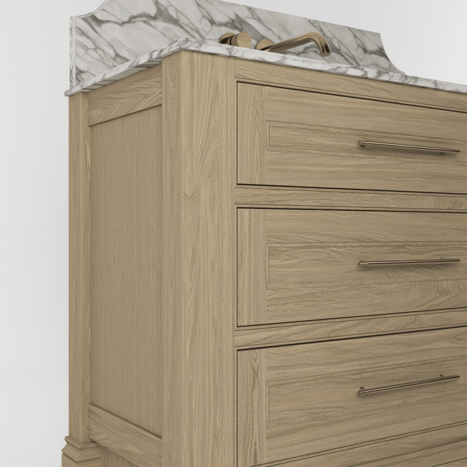 The Kingsbridge | Oak Single Vanity 1000mm | Macchiato - Mockridge Design