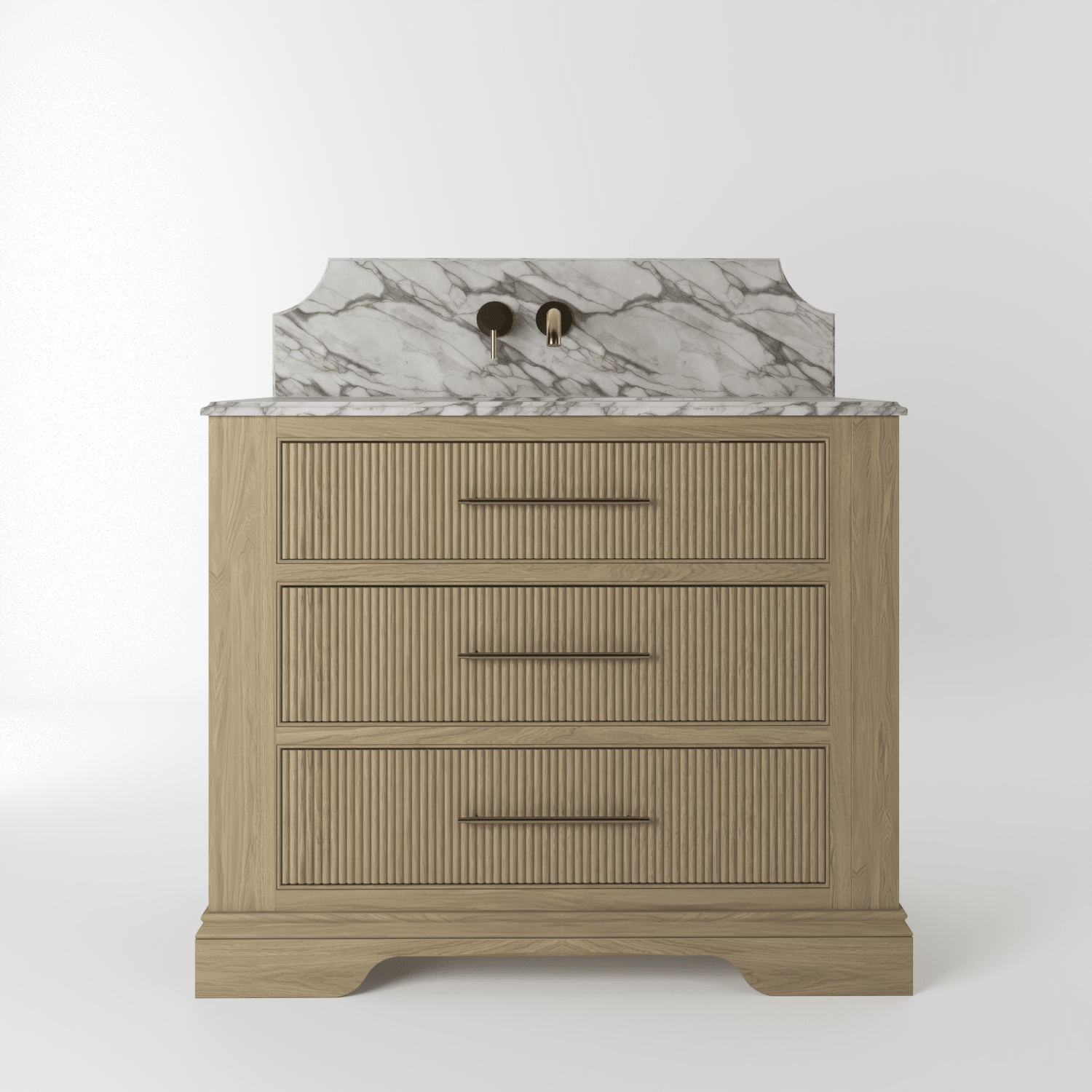 The Kingsbridge | Oak Single Vanity 1000mm | Macchiato - Mockridge Design