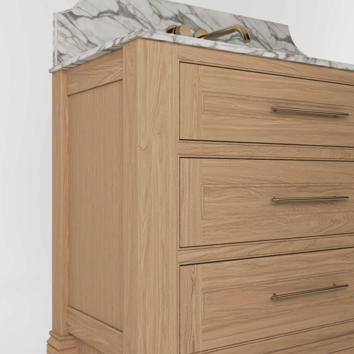 The Kingsbridge | Oak Single Vanity 1000mm | Natural - Mockridge Design