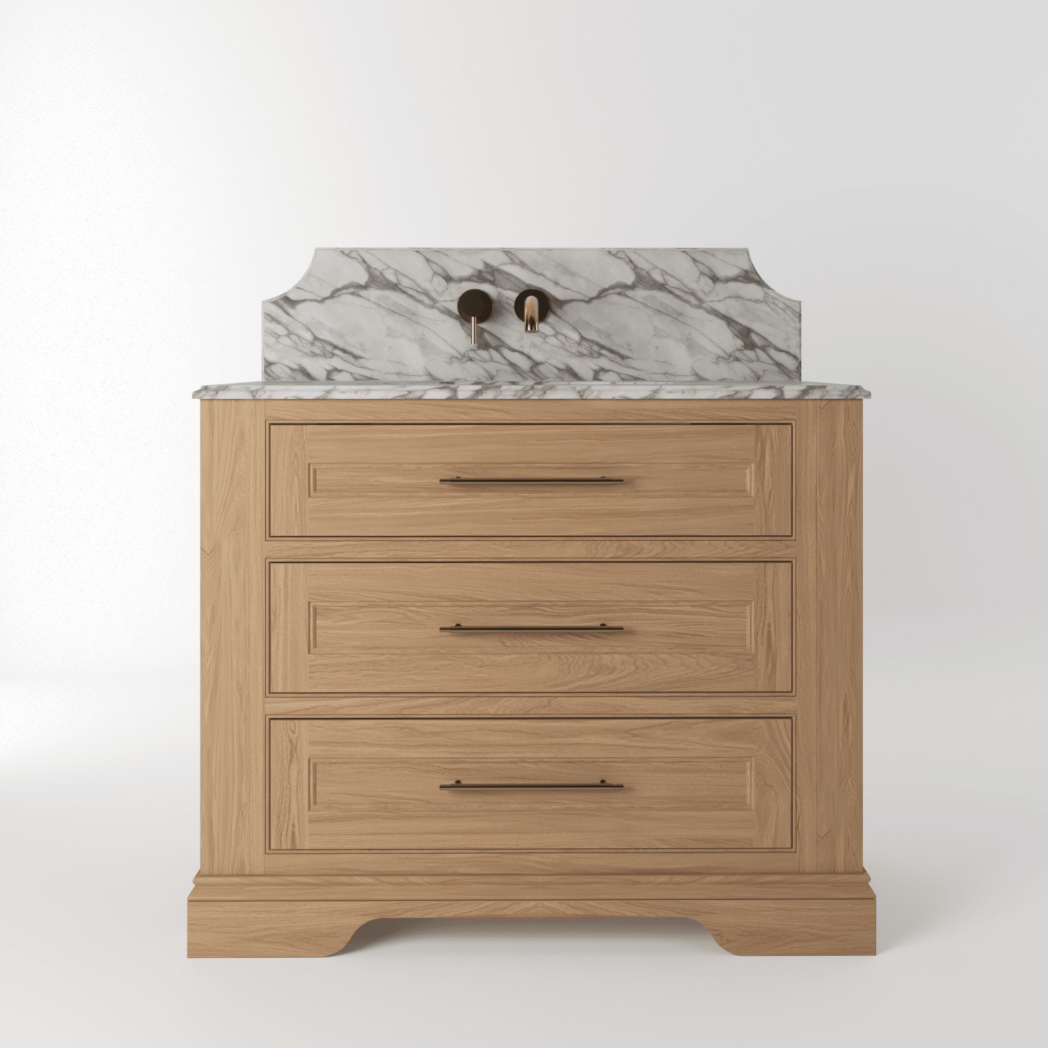 The Kingsbridge | Oak Single Vanity 1000mm | Natural - Mockridge Design