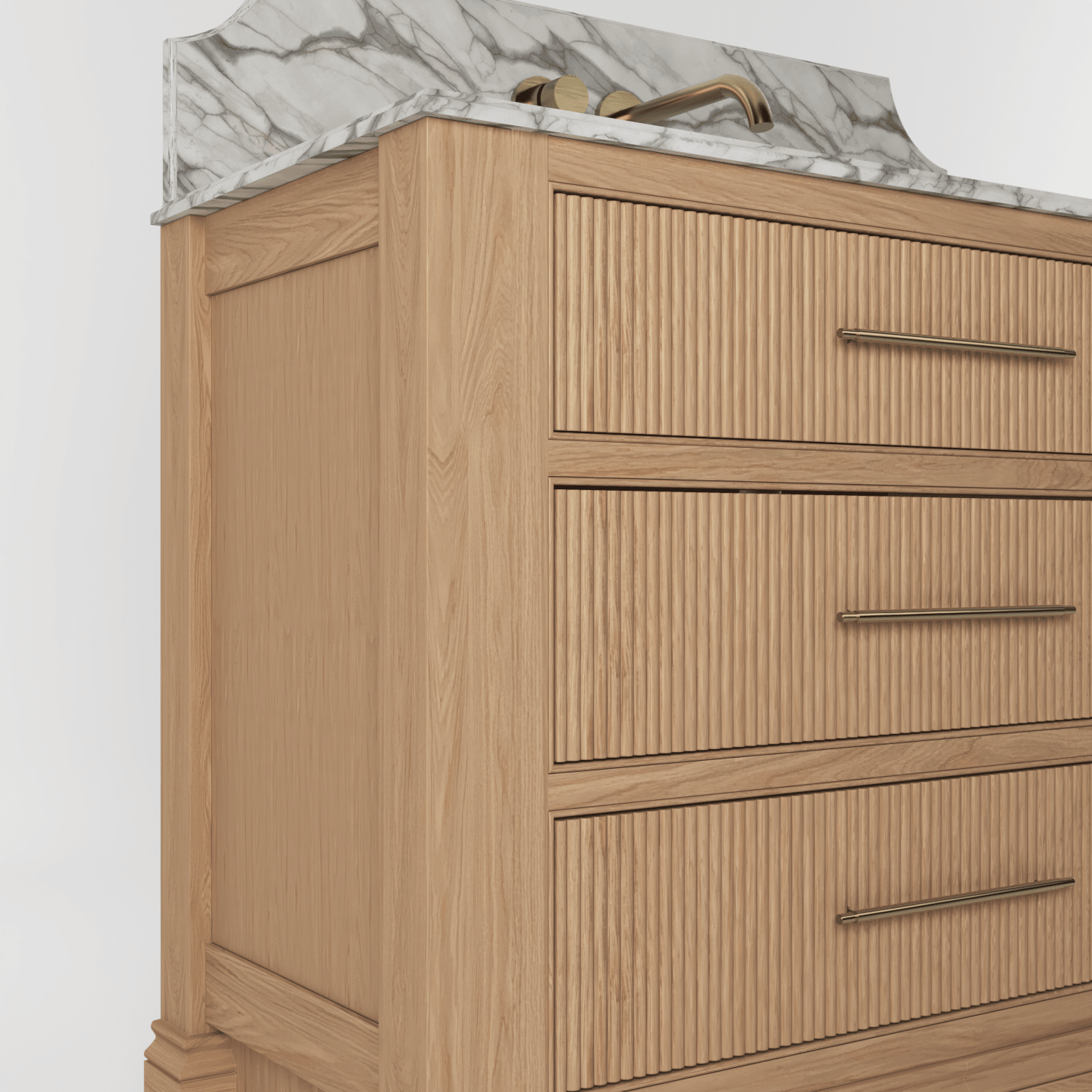 The Kingsbridge | Oak Single Vanity 1000mm | Natural - Mockridge Design