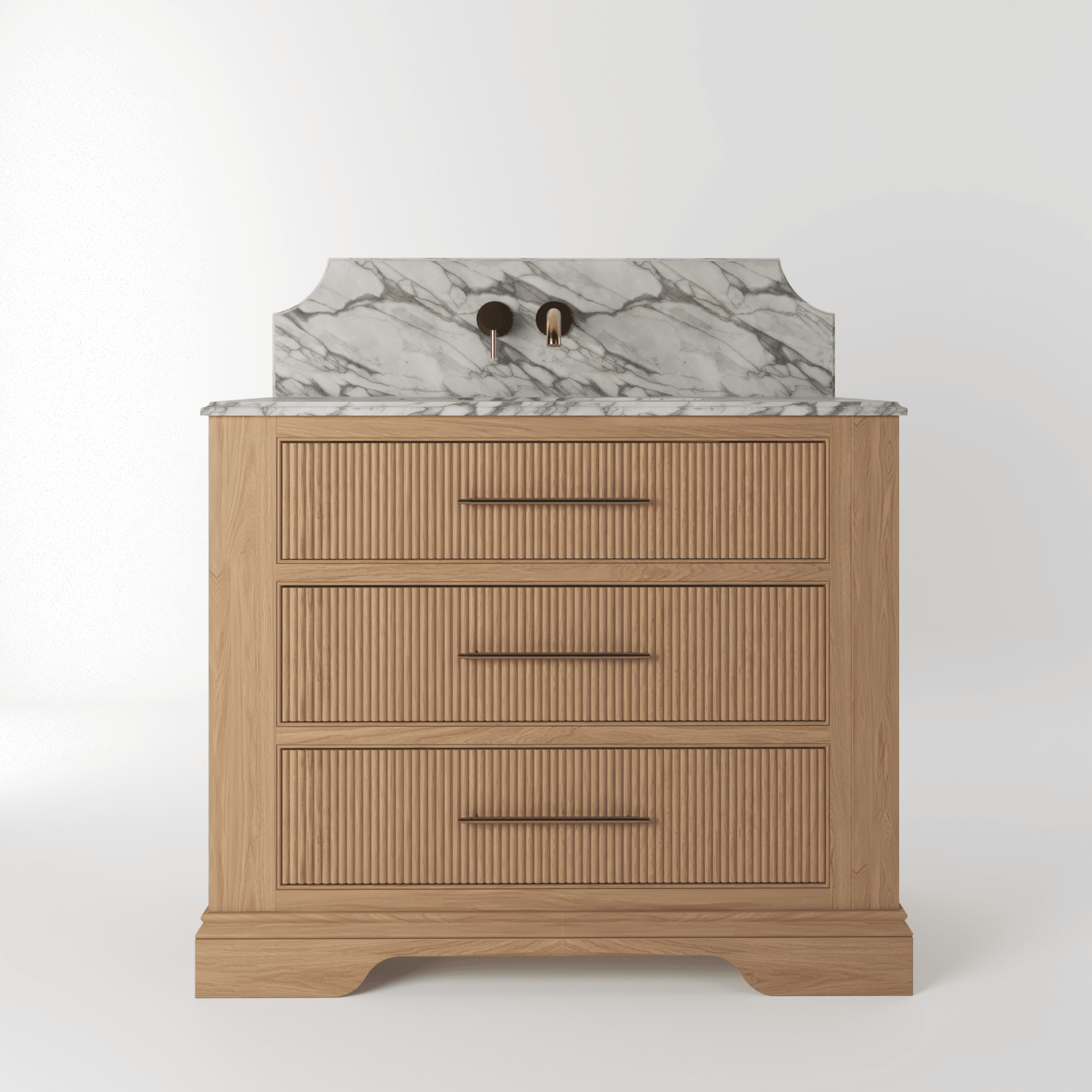 The Kingsbridge | Oak Single Vanity 1000mm | Natural - Mockridge Design