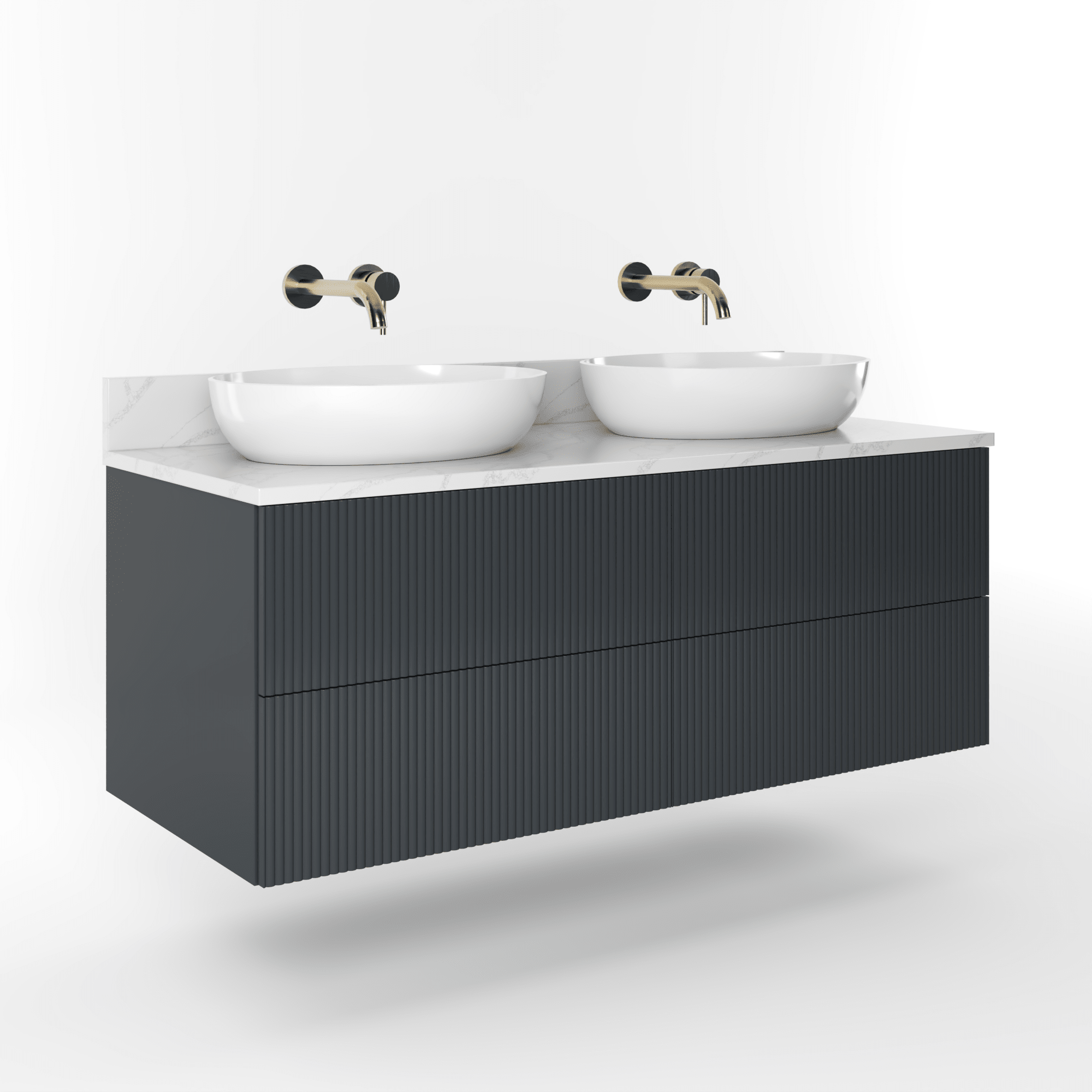 The Reeded | Painted Double Vanity 1200mm Railings - Mockridge Design