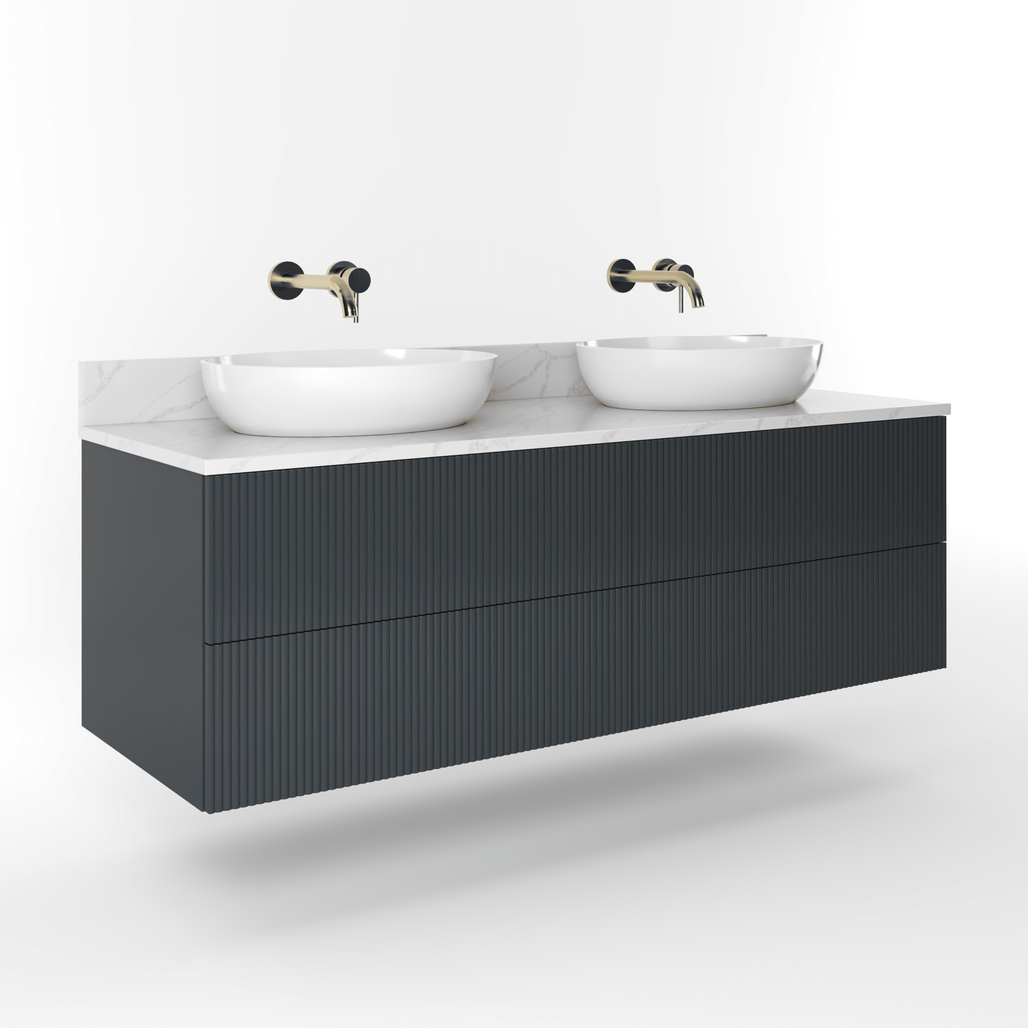 The Reeded | Painted Double Vanity 1400mm Railings - Mockridge Design
