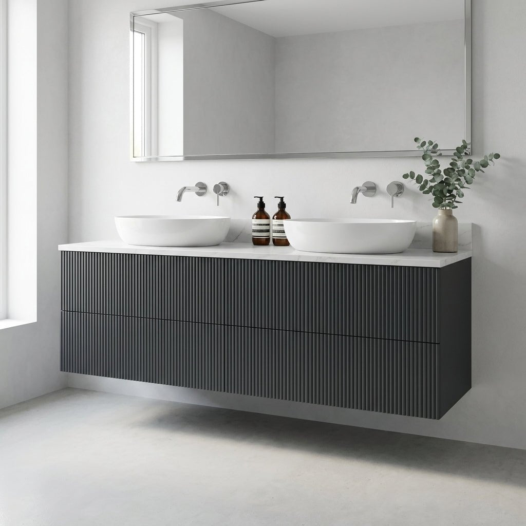 The Reeded | Painted Double Vanity 1400mm Railings - Mockridge Design