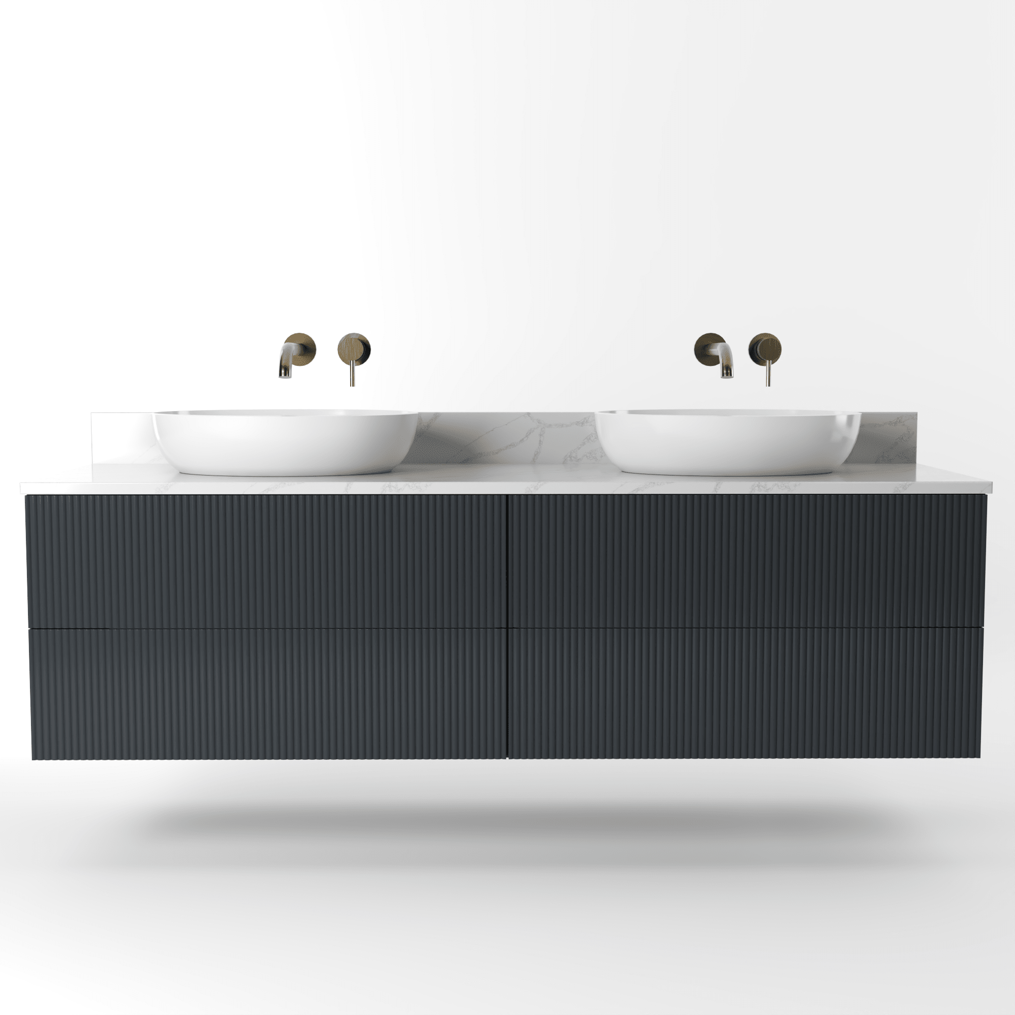 The Reeded | Painted Double Vanity 1600mm Railings - Mockridge Design