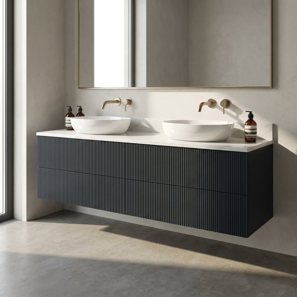 The Reeded | Painted Double Vanity 1600mm Railings - Mockridge Design