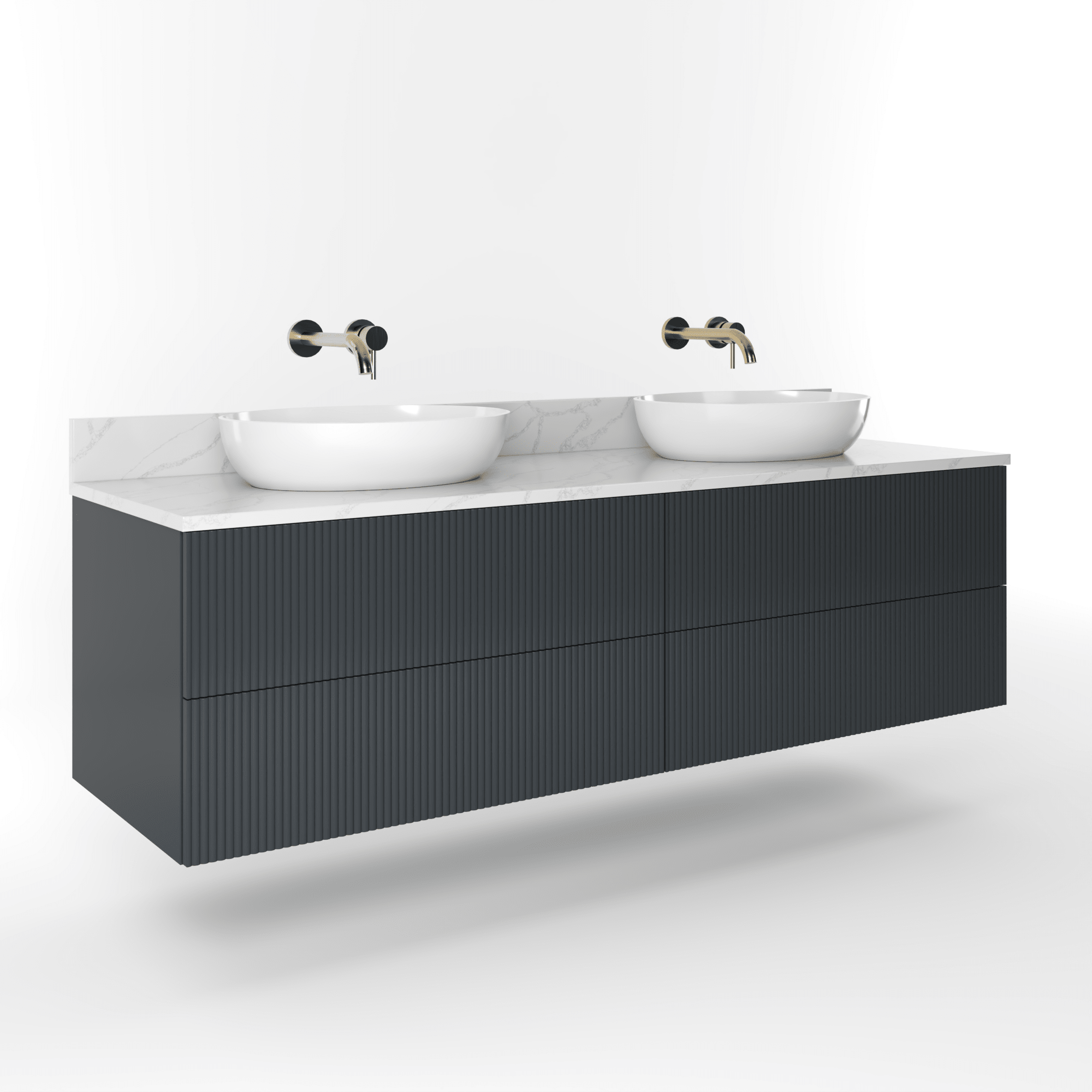 The Reeded | Painted Double Vanity 1600mm Railings - Mockridge Design