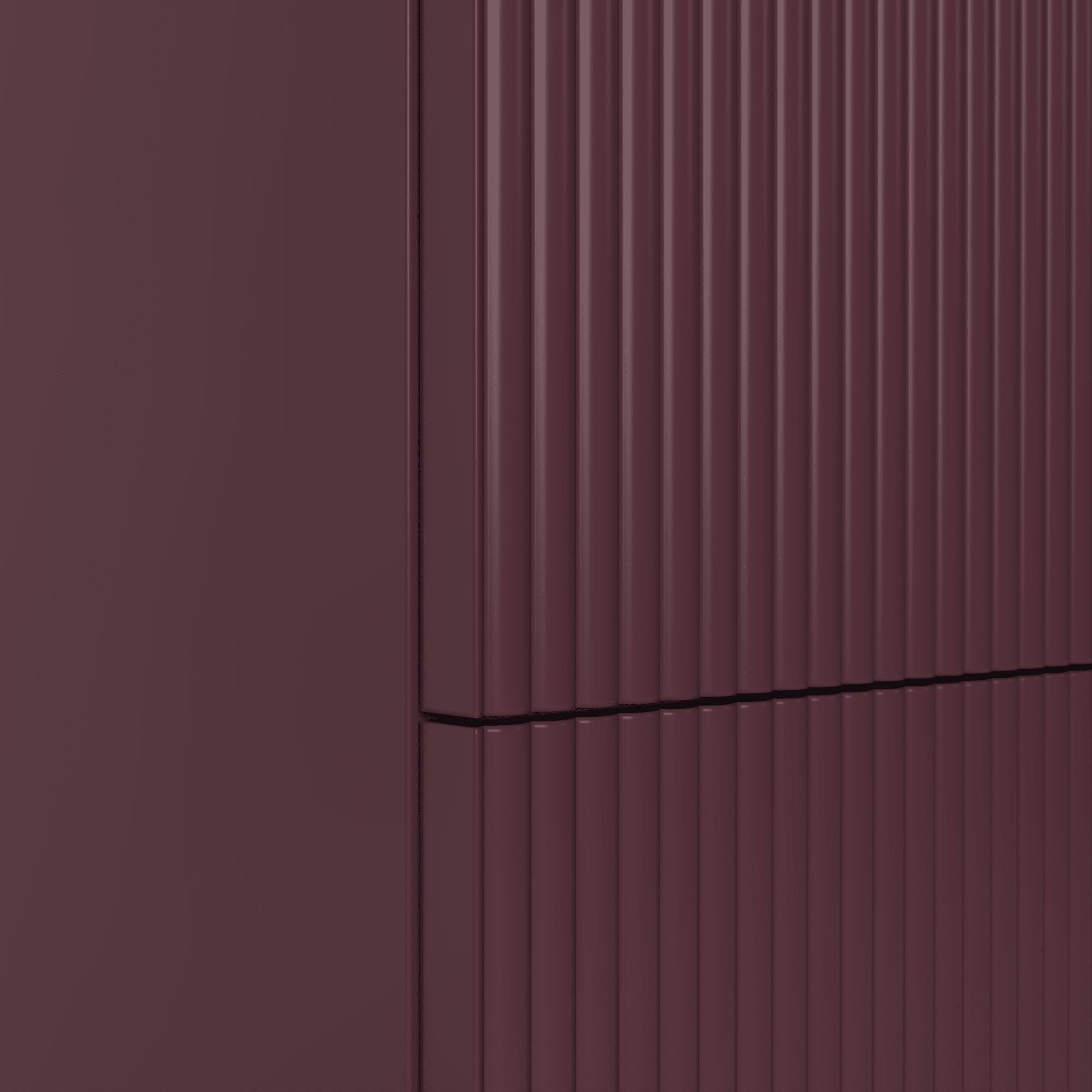 The Reeded | Painted Vanity 1000mm Brinjal - Mockridge Design