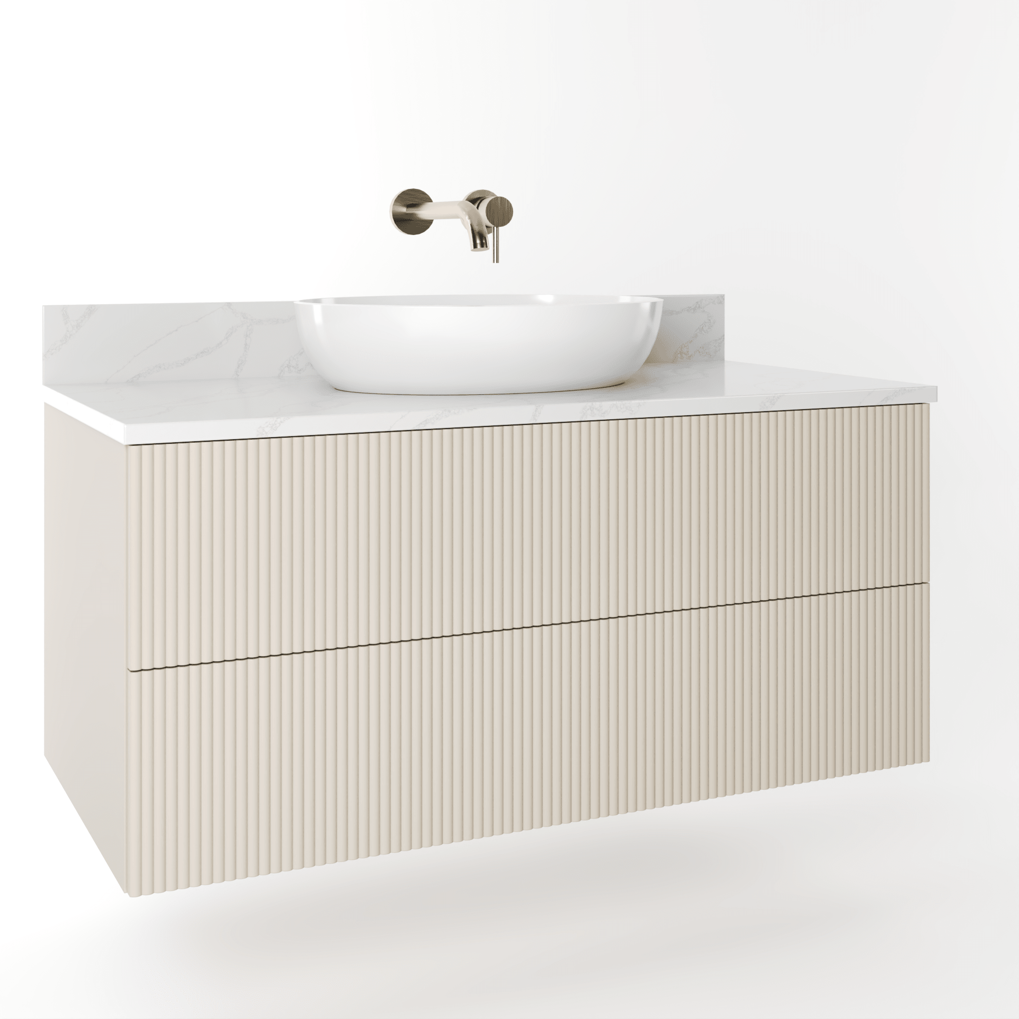 The Reeded | Painted Vanity 1000mm Elephants Breath - Mockridge Design