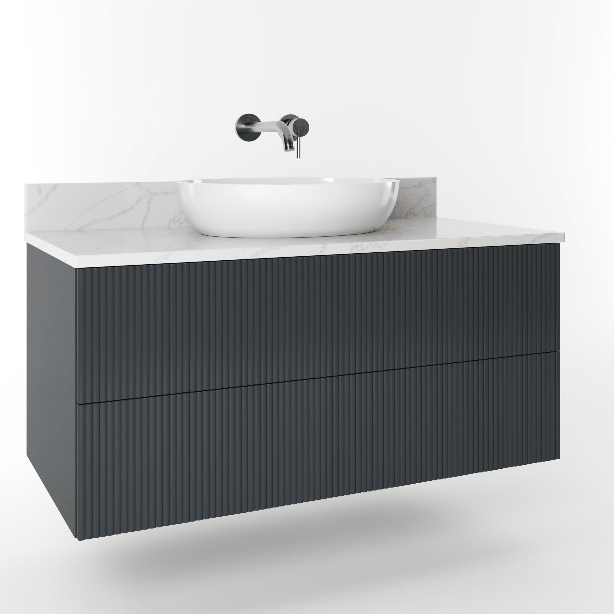 The Reeded | Painted Vanity 1000mm Railings - Mockridge Design