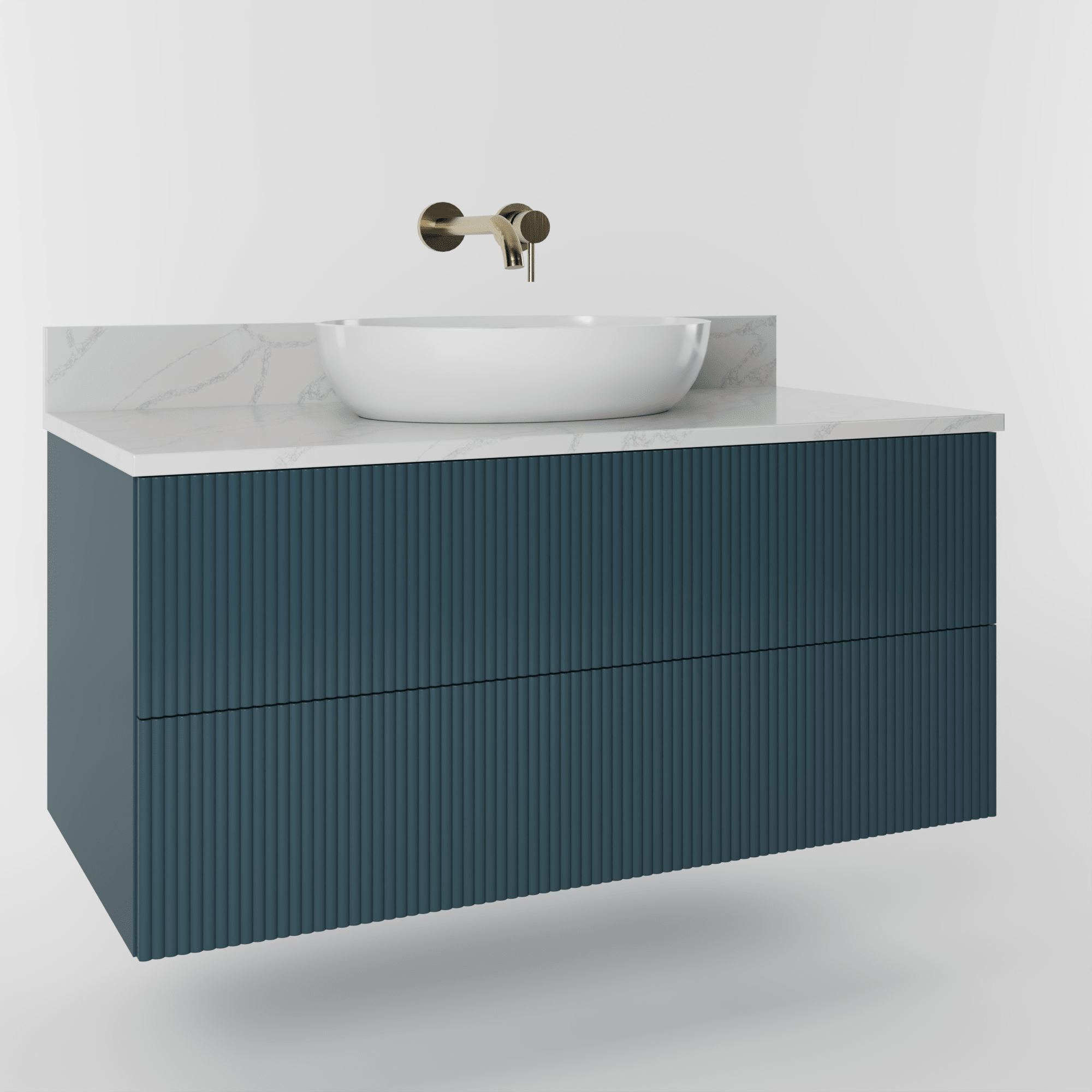The Reeded | Painted Vanity 1000mm Stiffkey Blue - Mockridge Design